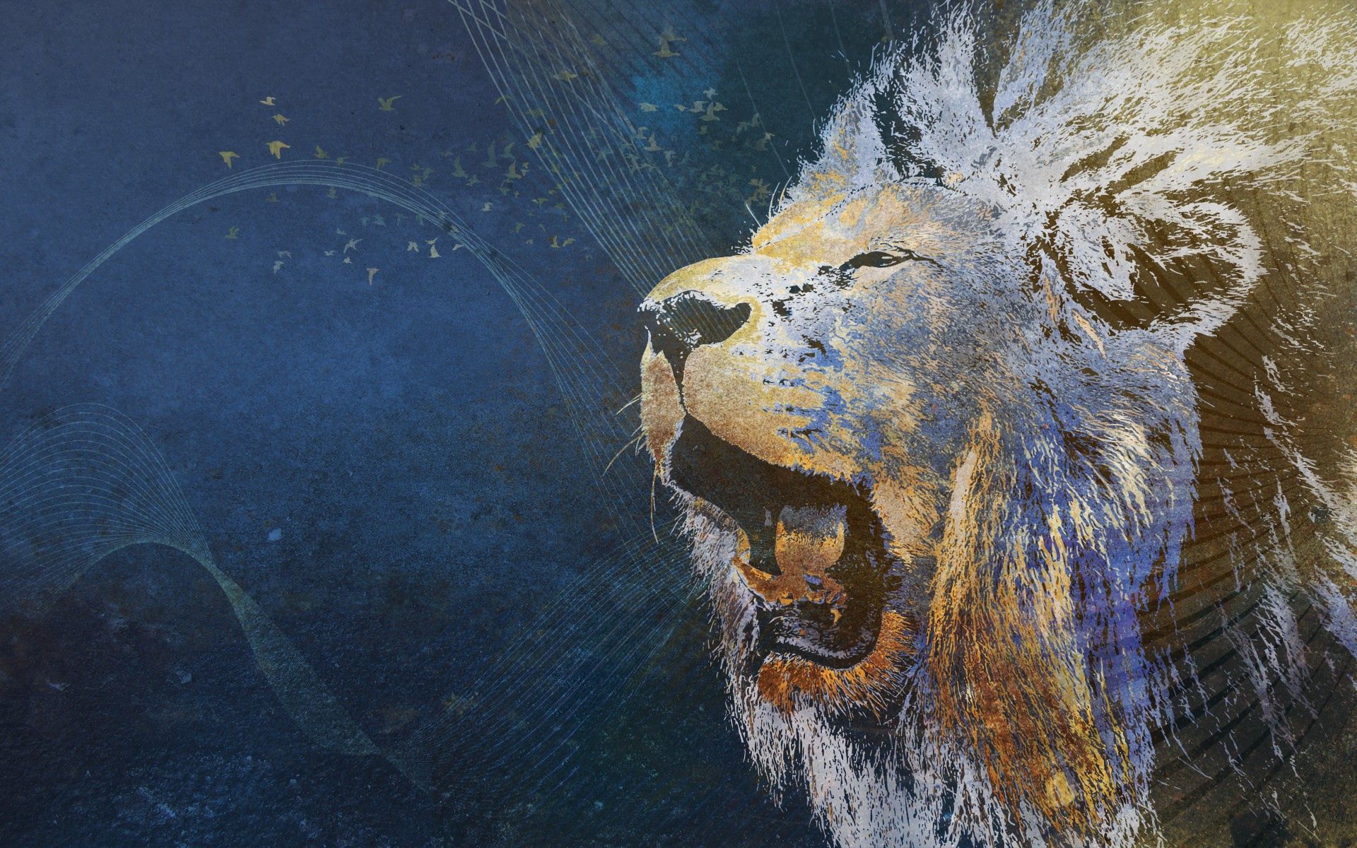 Download PC Wallpaper abstract, background, grin, picture, drawing, lion, image