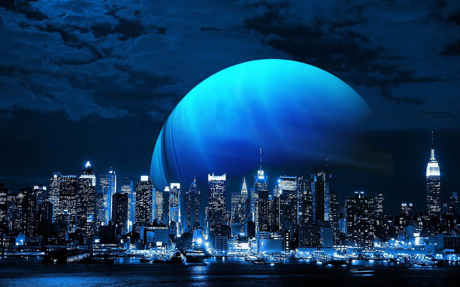 Ночной город синий