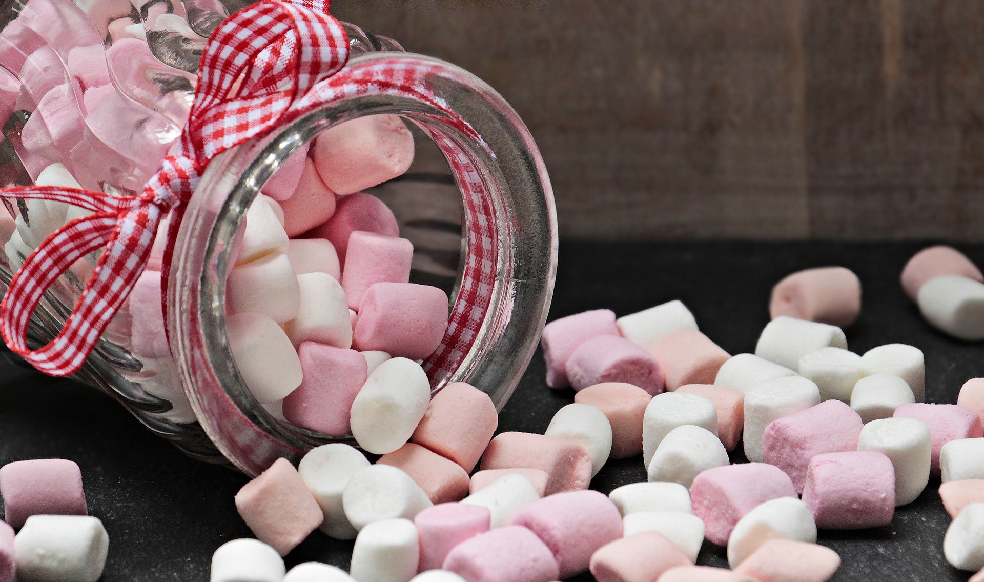 food, marshmallow, jar, sweets Desktop Wallpaper