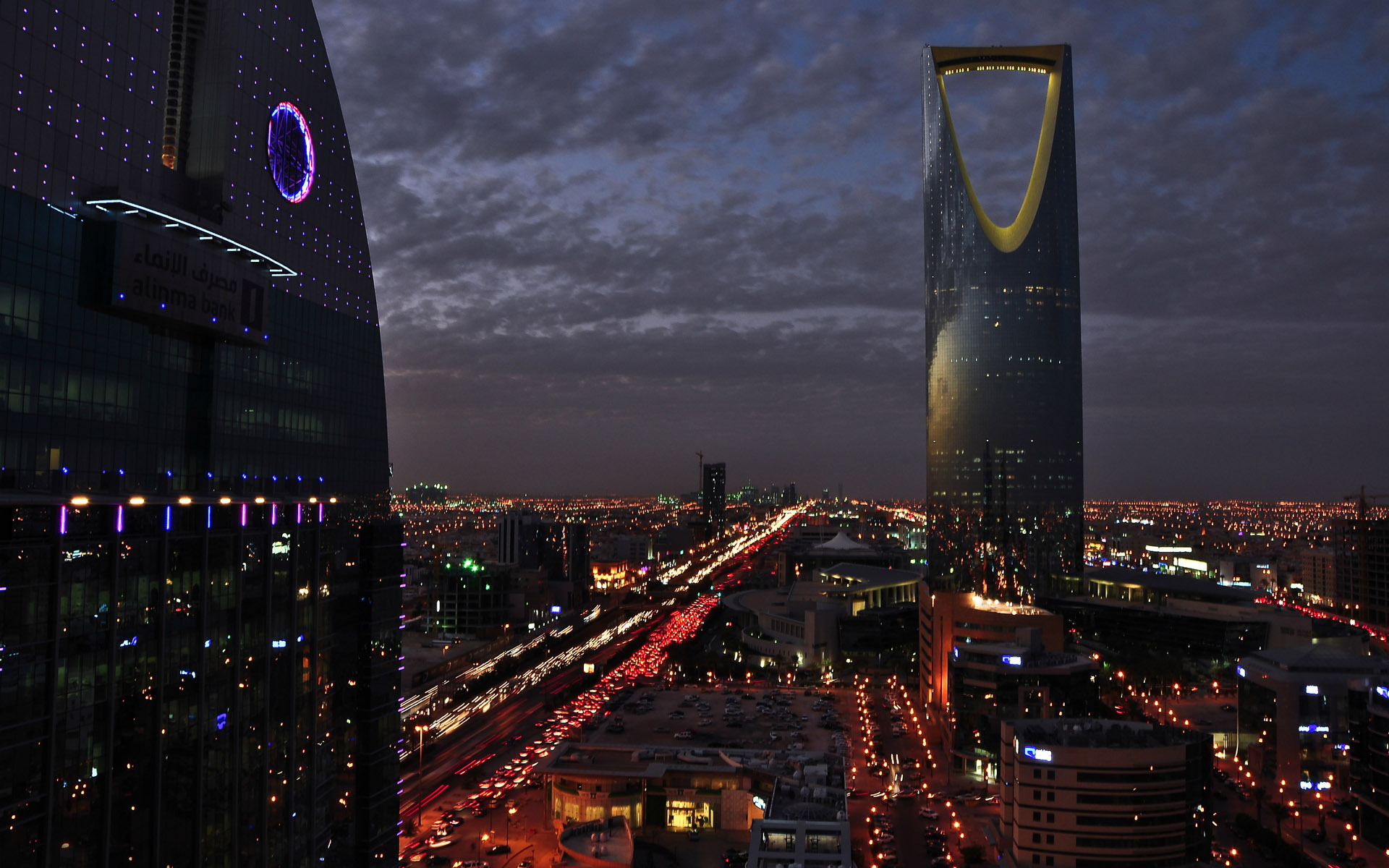 350495 descargar fondo de pantalla hecho por el hombre, riad, arabia, noche, arabia saudí, ciudades: protectores de pantalla e imágenes gratis