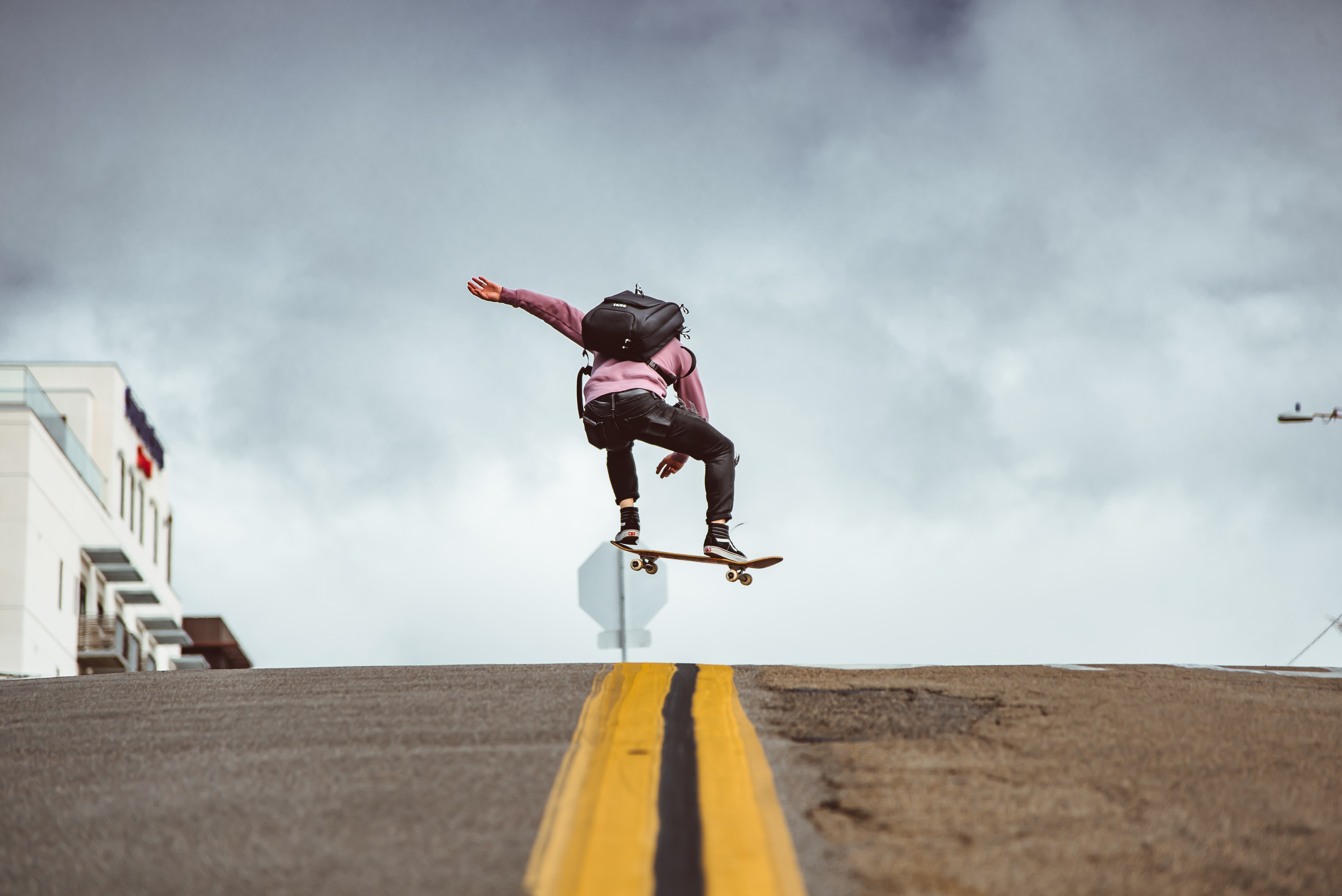 skateboard, sports, road, bounce, jump, trick wallpapers for tablet