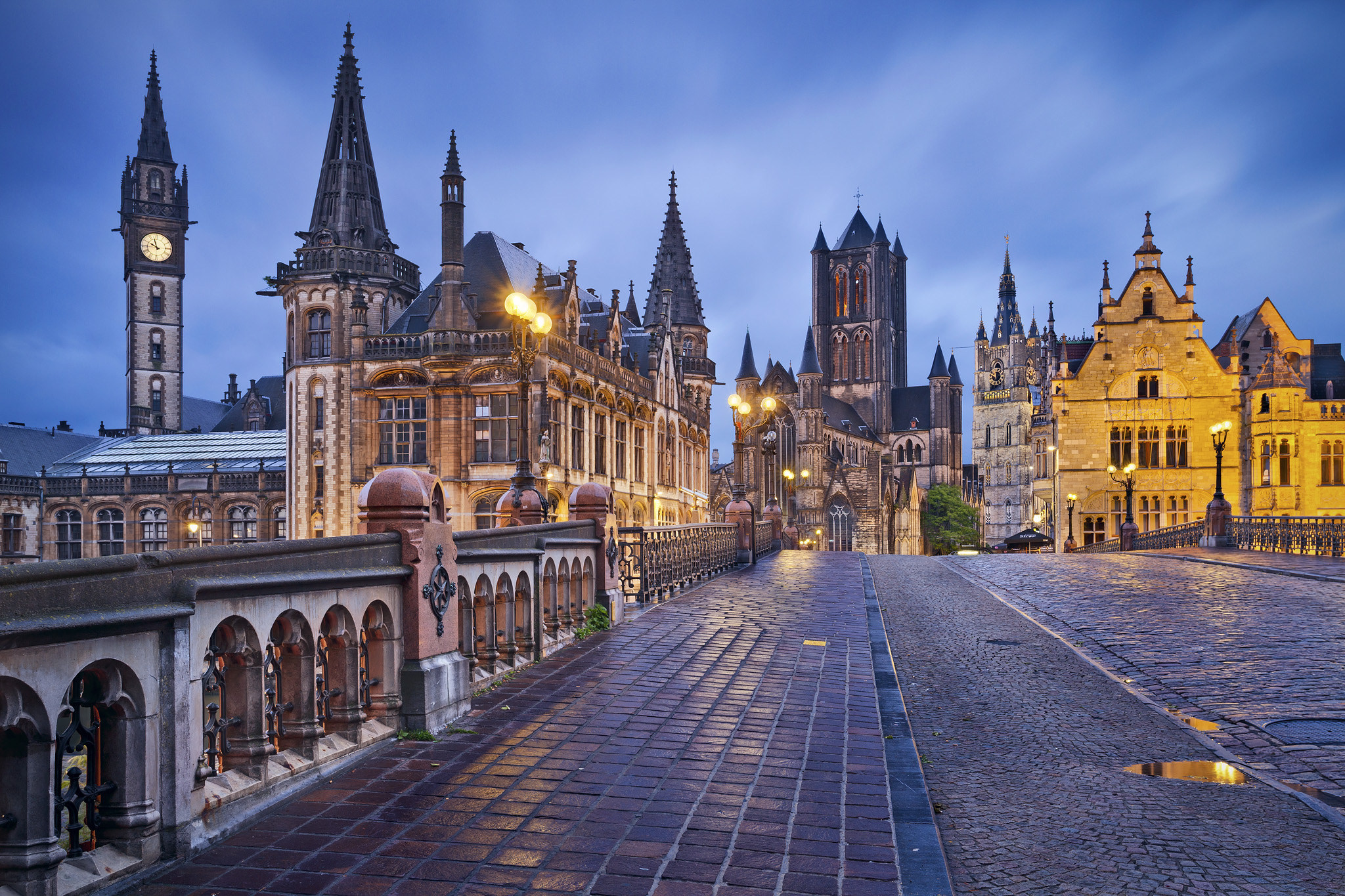 belgium, man made, town, architecture, ghent, night, towns