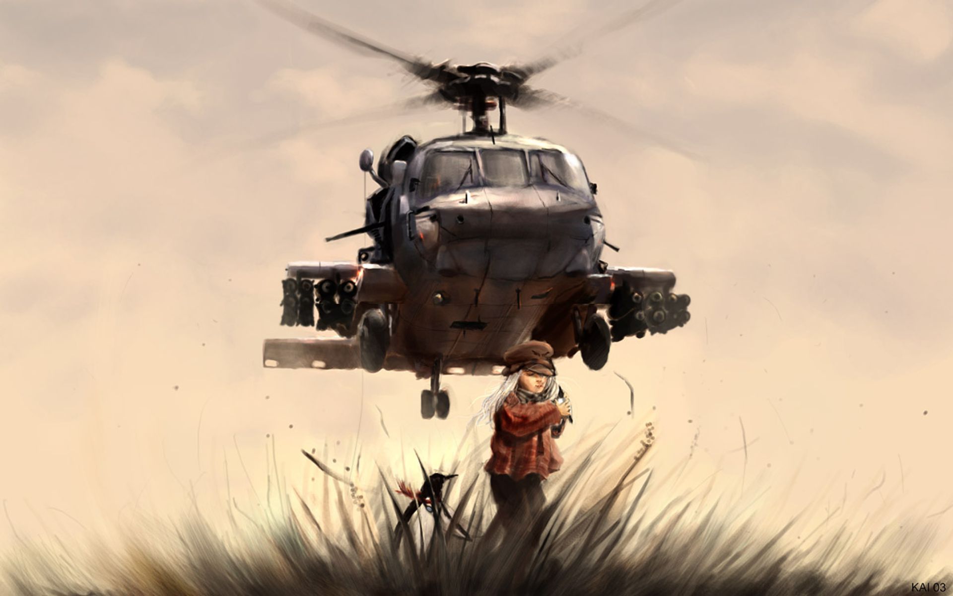 Военный вертолет арт