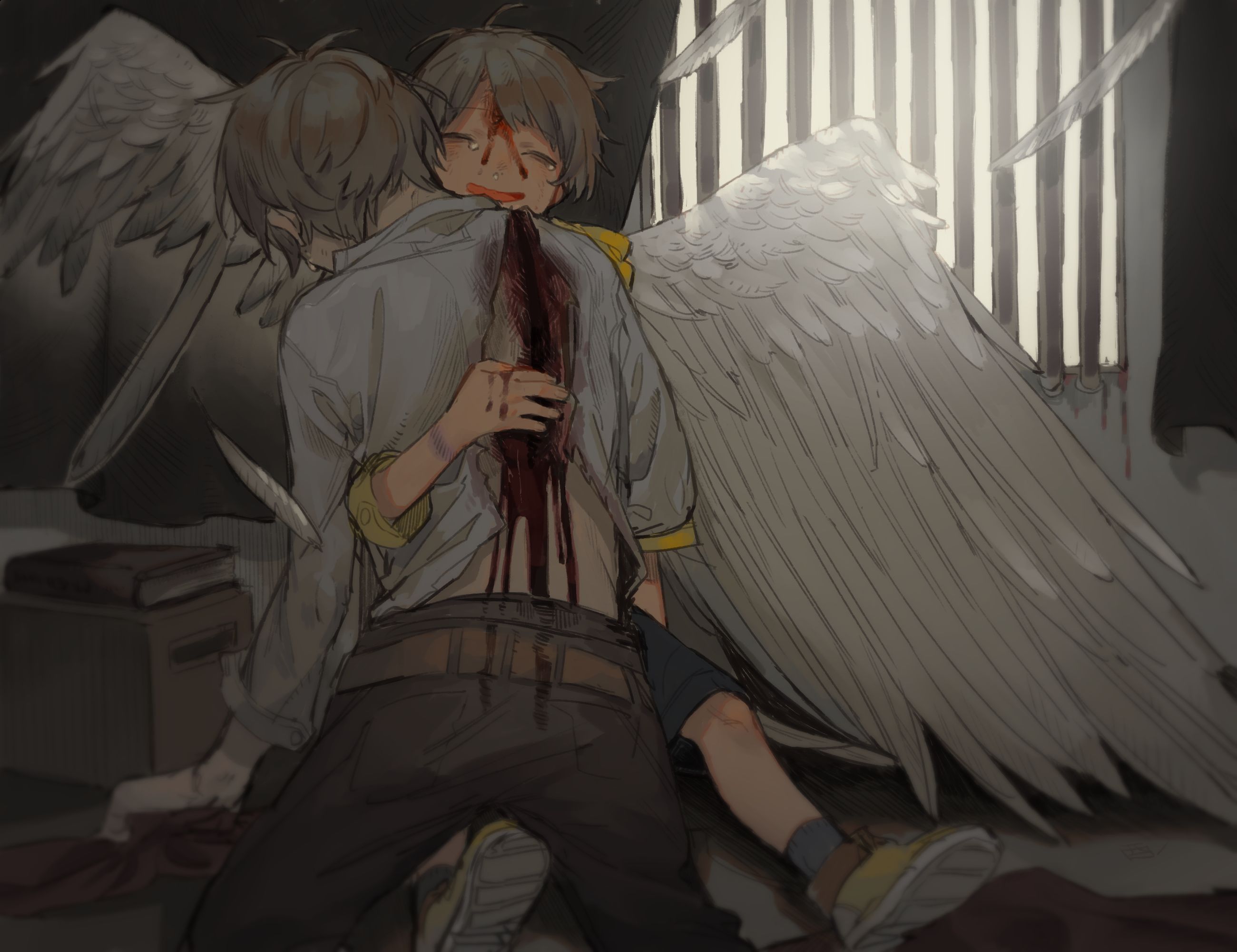 Download Anime Boy Dark Angel Of Death Wallpaper