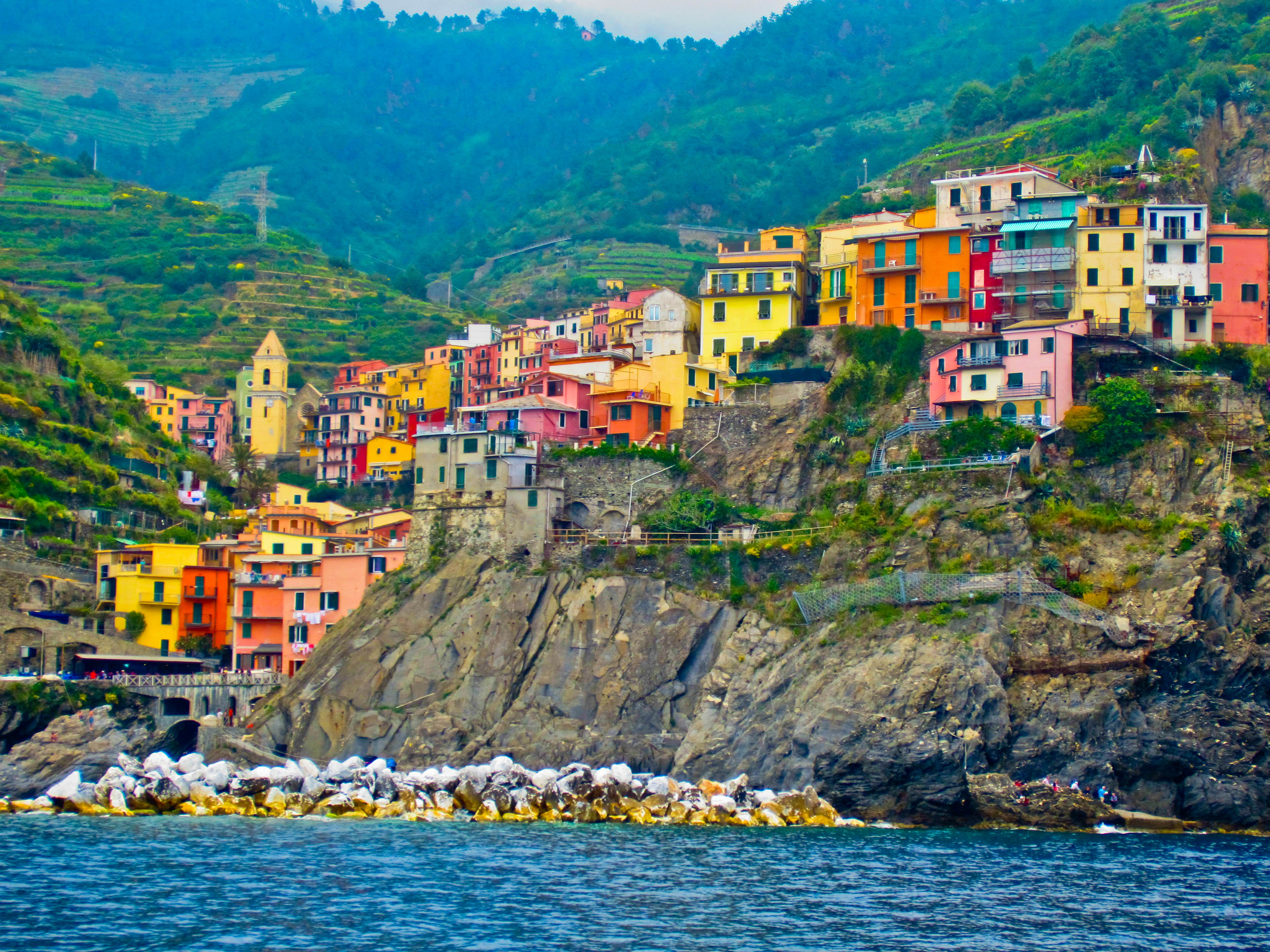 man made, manarola, cinque terre, colorful, house, italy, mountain, village, towns cell phone wallpapers