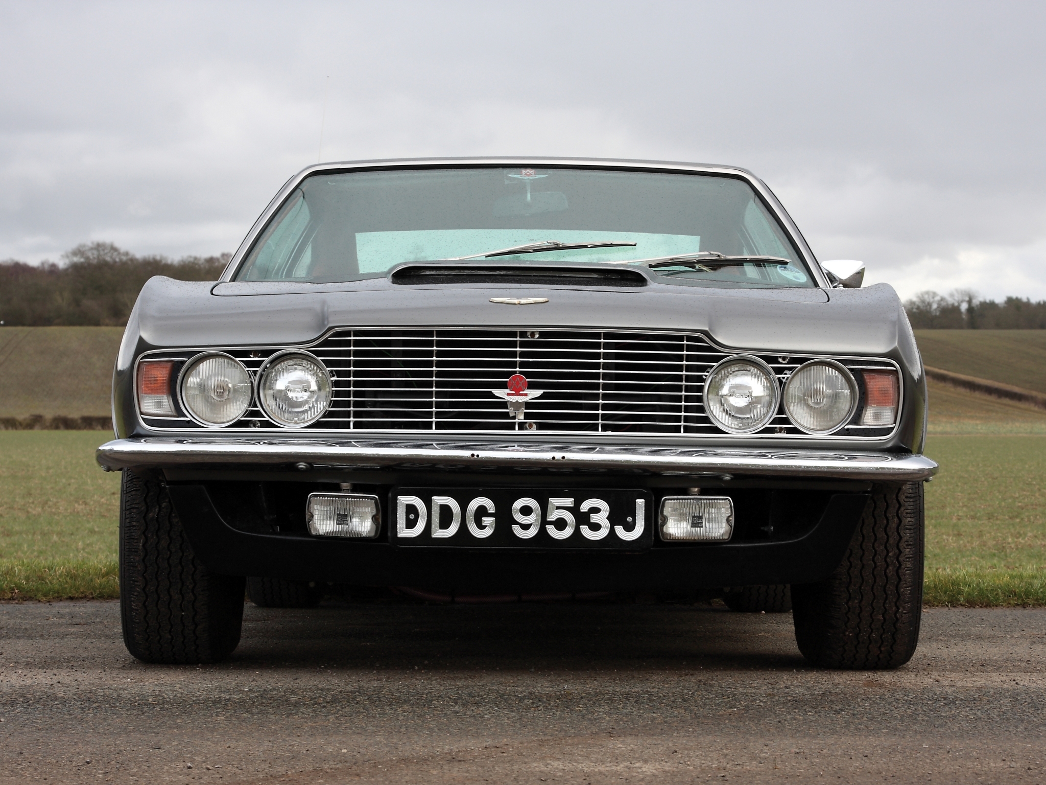 cars, auto, aston martin, front view, grey, retro, v8, 1969, aston martin dbs