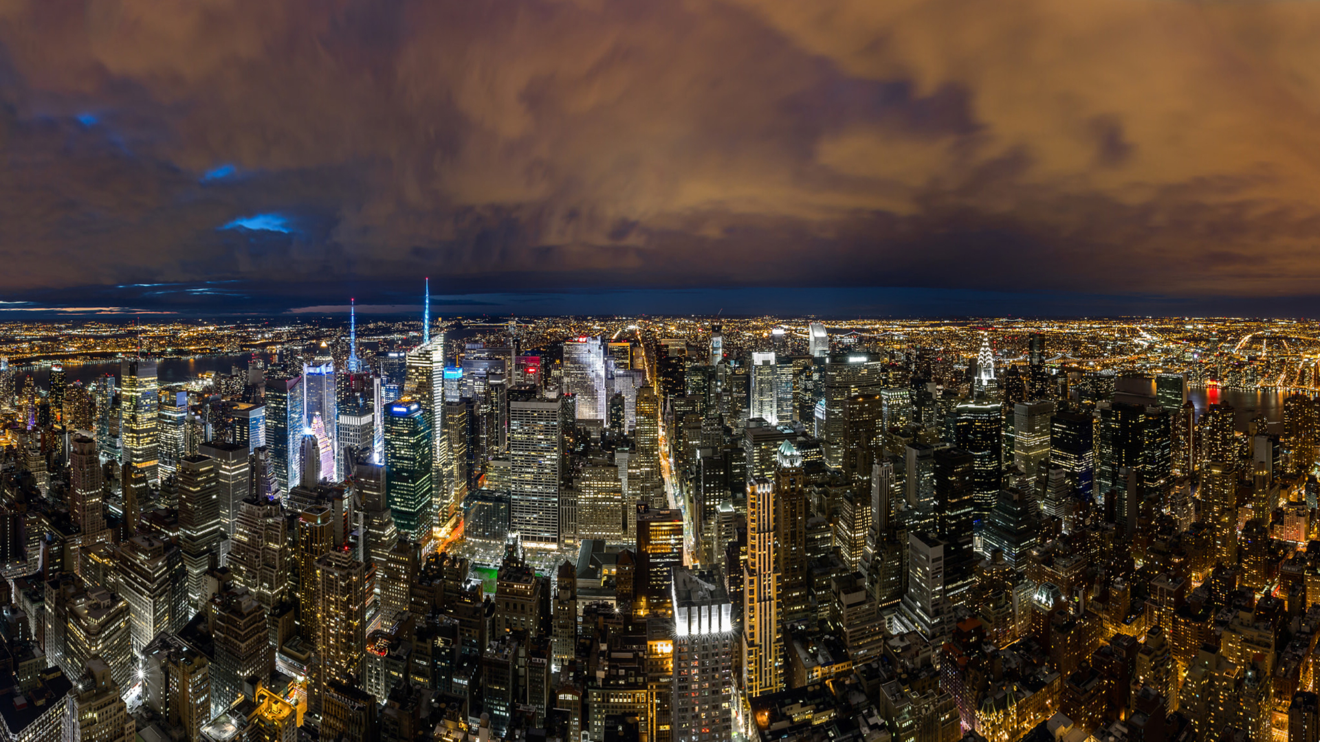 Download mobile wallpaper Cities, Night, City, Cityscape, New York, Man Made for free.