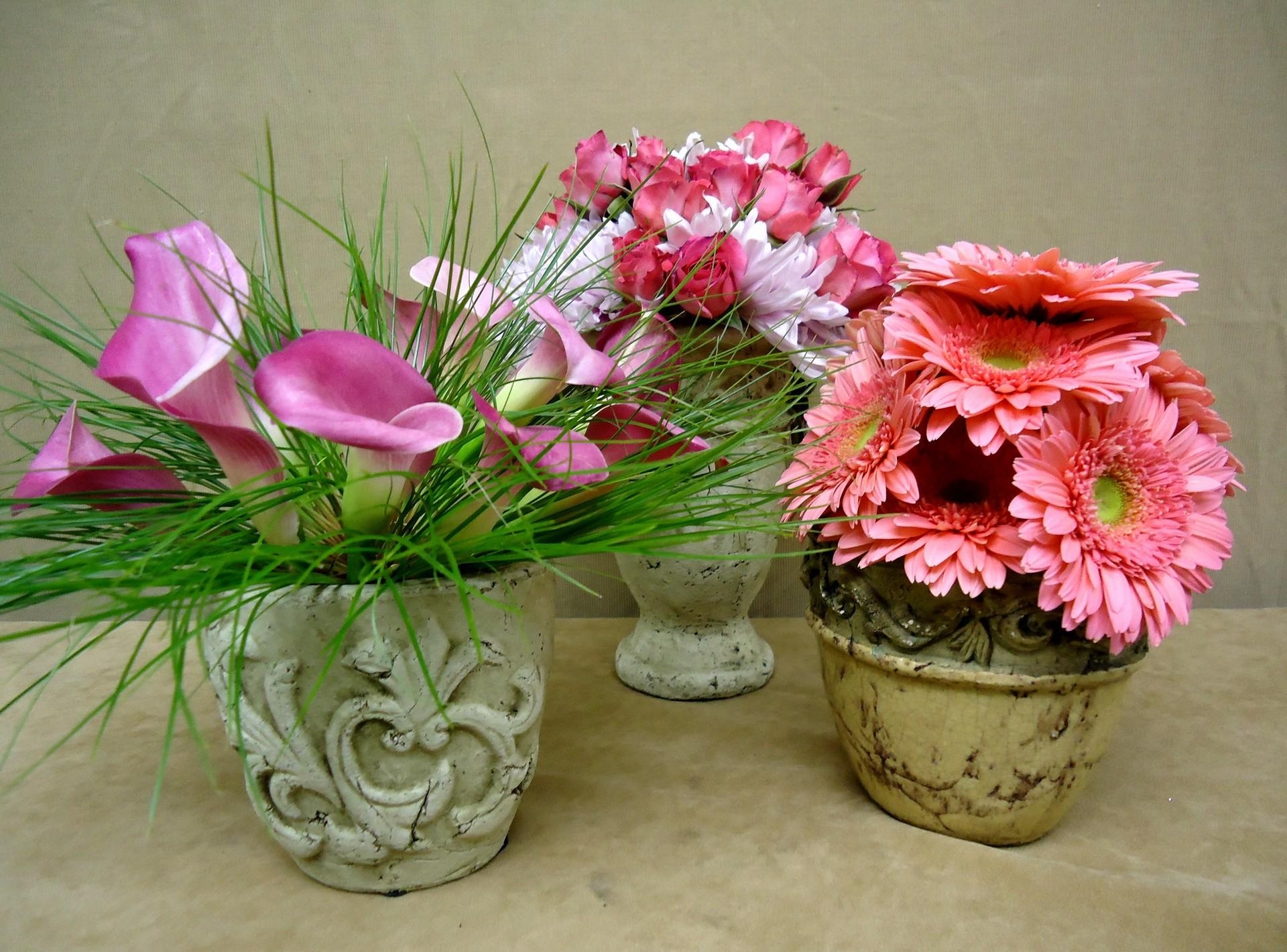 vases, flowers, roses, bouquets, gerberas, calla, callas