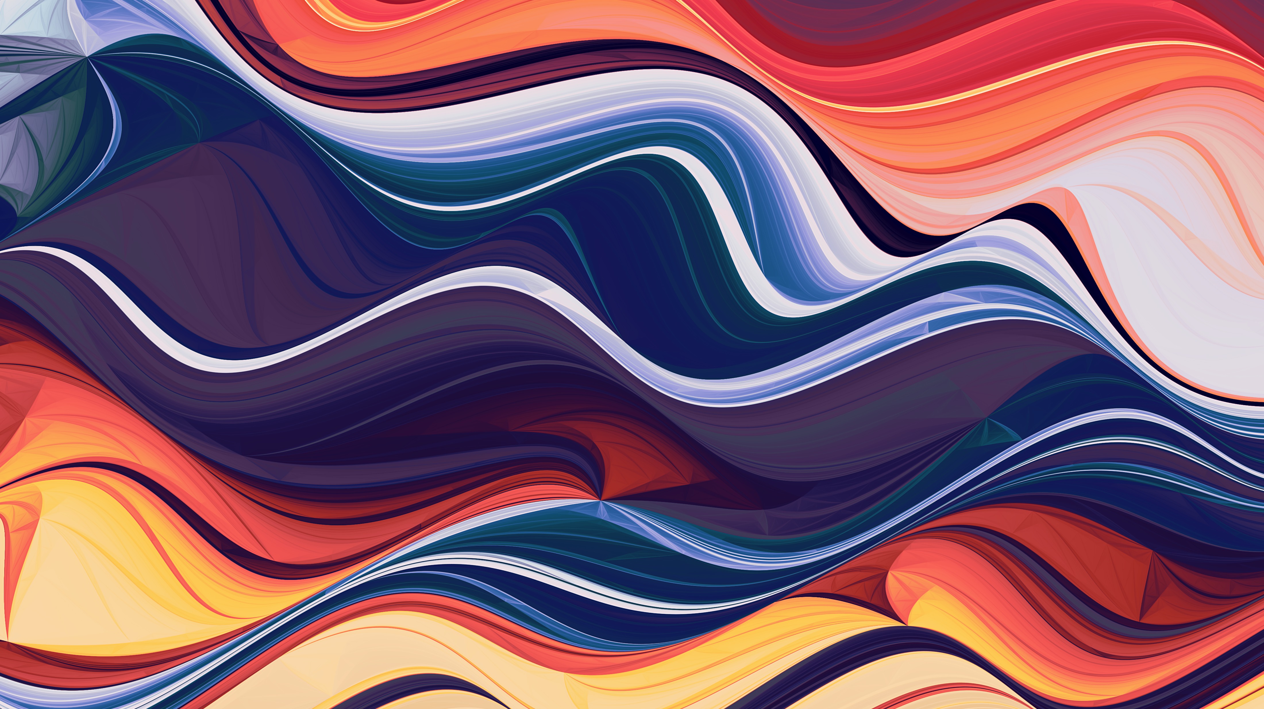 multicolored, lines, waves, abstract, motley