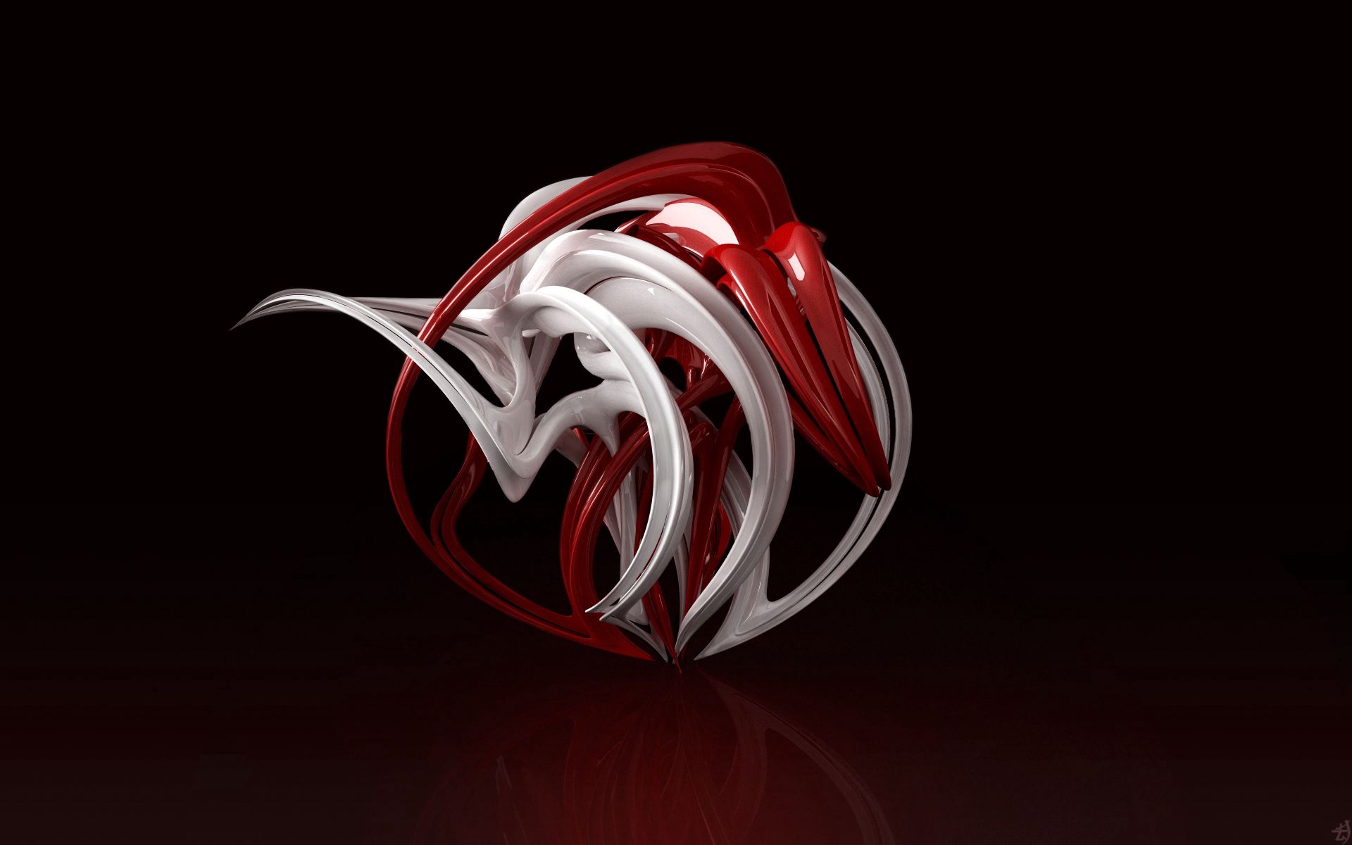 figure, 3d, white, red, wiggle, wringing Panoramic Wallpaper