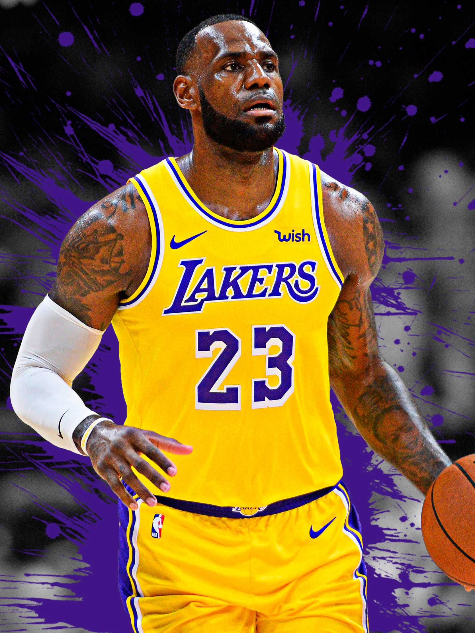 Download Lebron Nba White Lakers Jersey Wallpaper