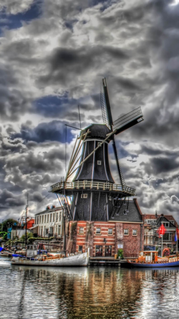 1325871 免費下載壁紙 摄影, hdr, 荷兰, 阿姆斯特丹, 磨, 云 屏保和圖片