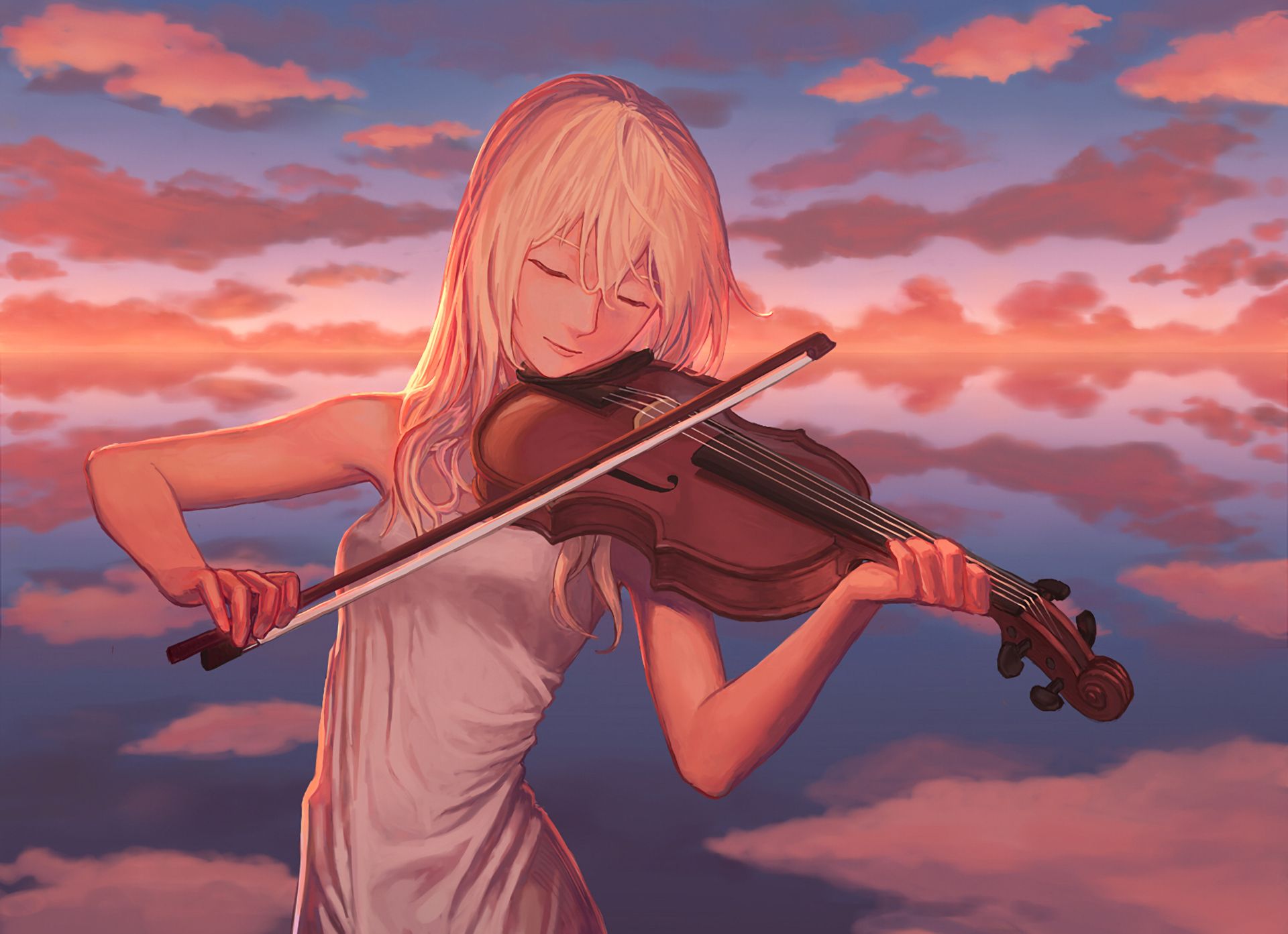 Девушка со скрипкой арт