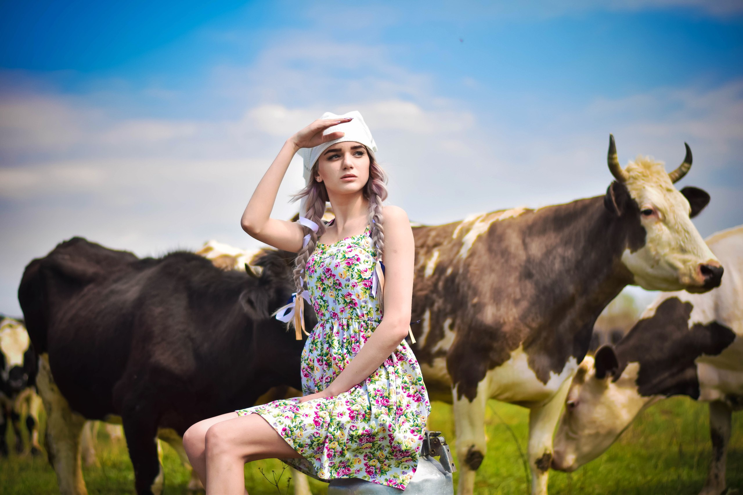 Фотосессия с коровой