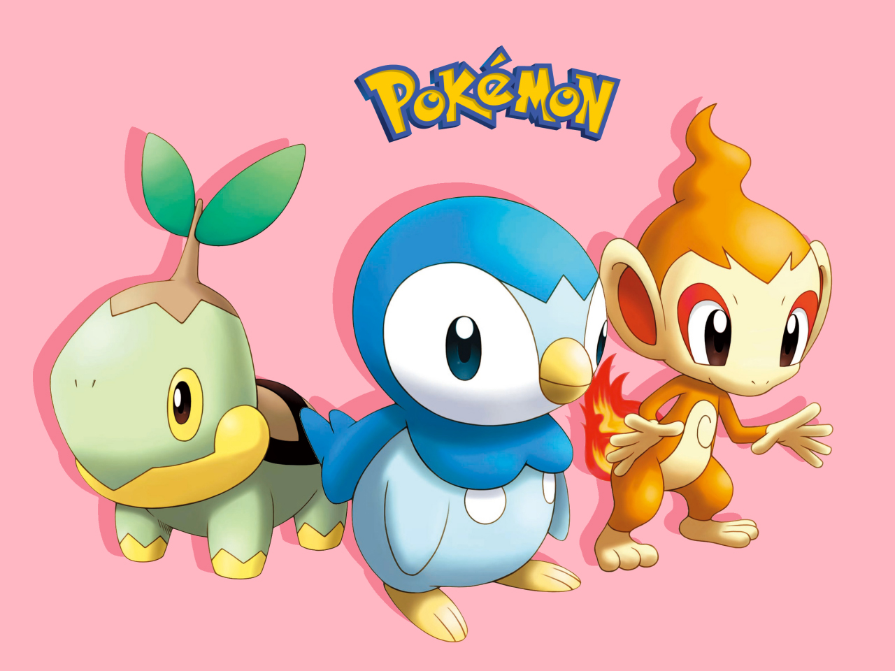 video game, chimchar (pokémon), piplup (pokémon), starter pokemon, turtwig (pokémon), pokémon 8K