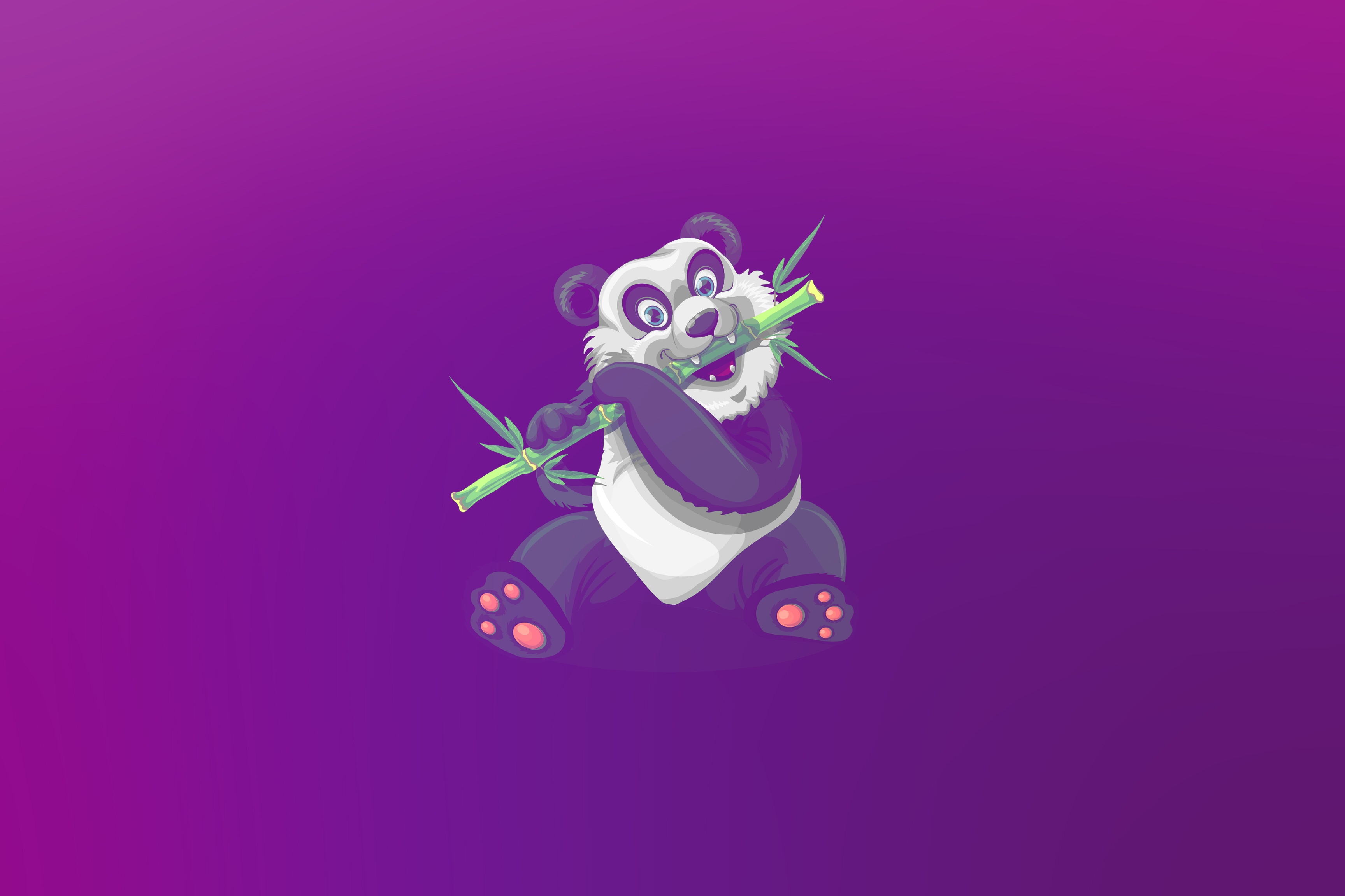 Download mobile wallpaper Panda, Sweetheart, Nice, Bamboo, Art for free.