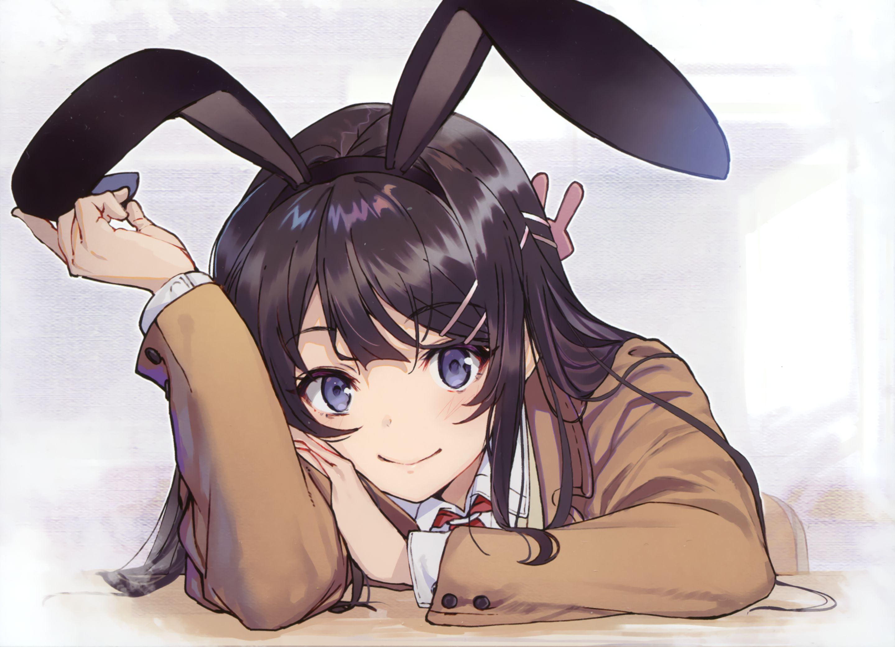 Download mobile wallpaper Anime, Blue Eyes, Animal Ears, Mai Sakurajima, Rascal Does Not Dream Of Bunny Girl Senpai for free.