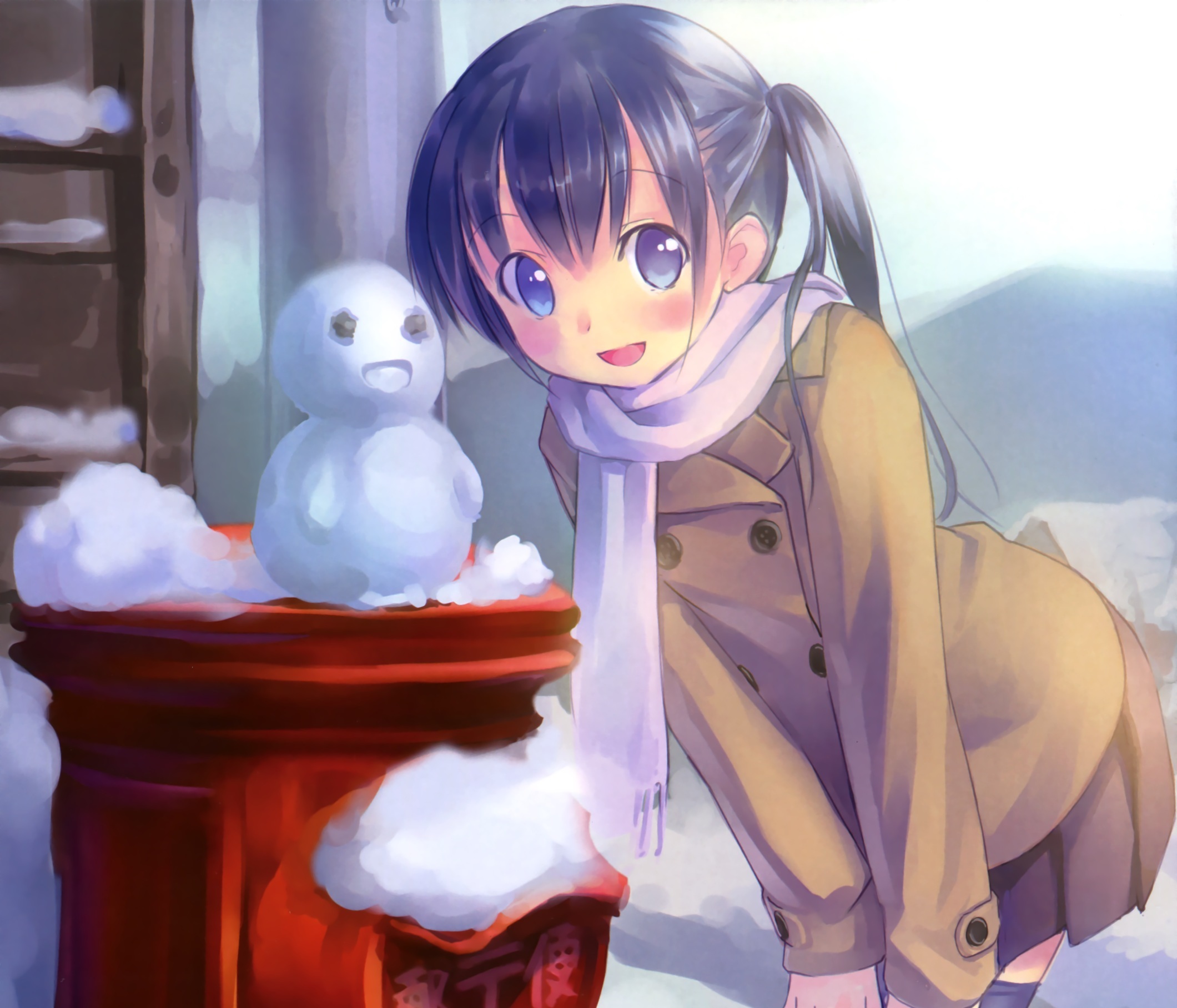 HD desktop wallpaper: Anime, Snowman, Original download free picture #807565
