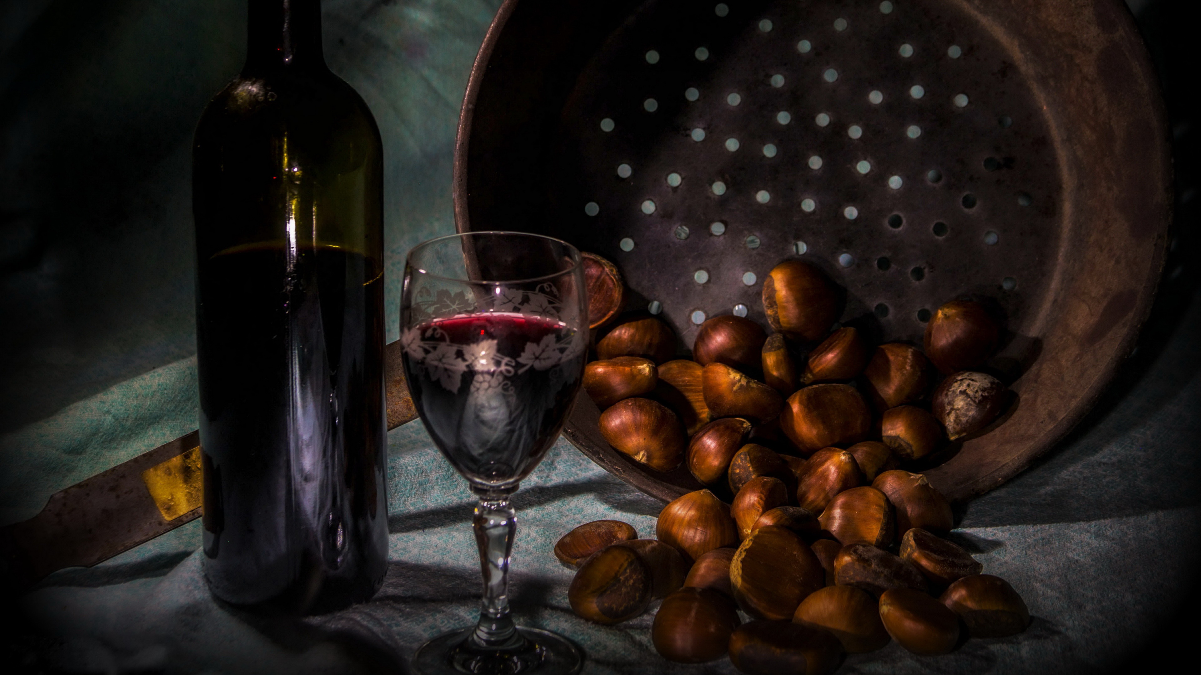 food, wine, chestnut