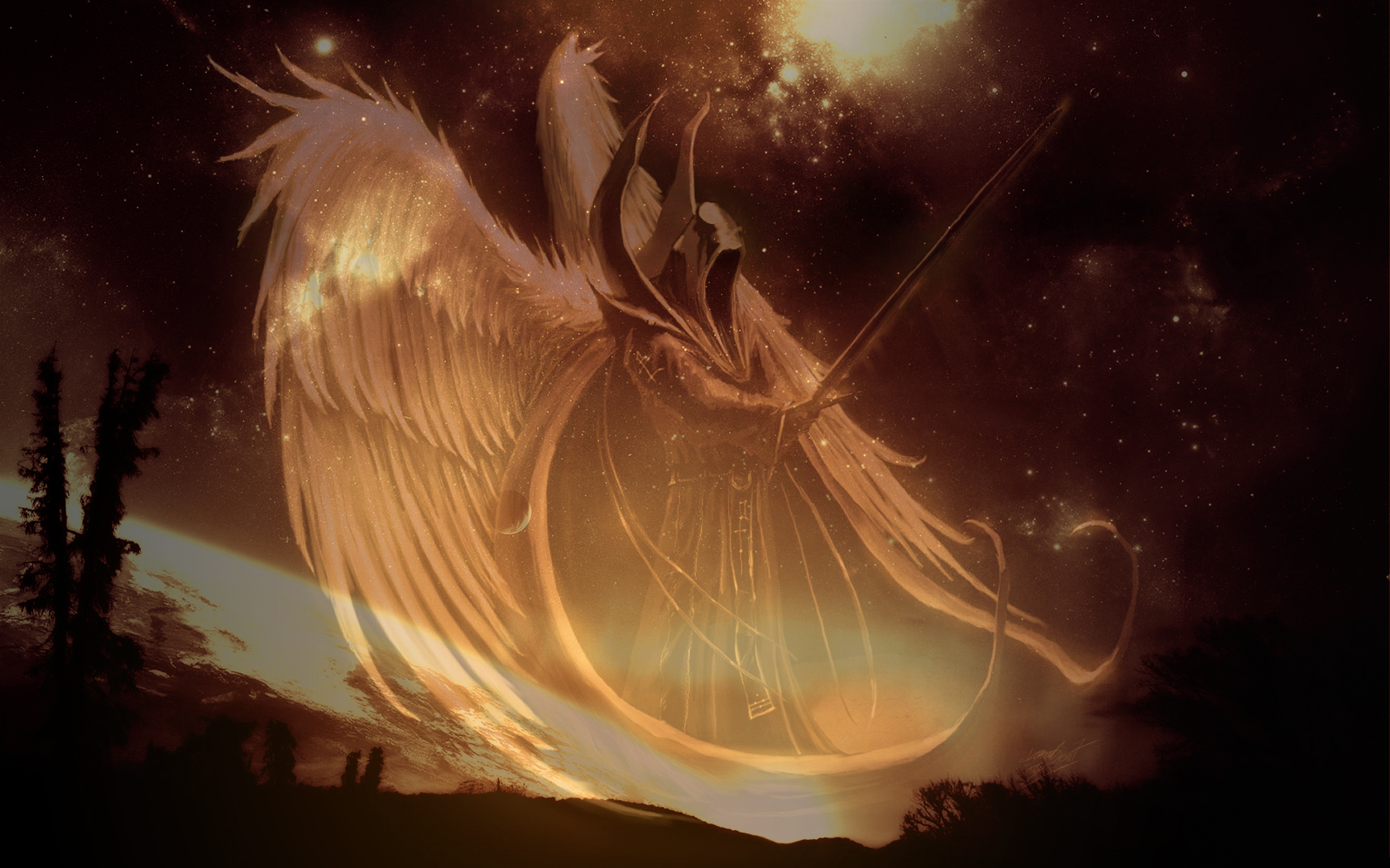 angel warrior, fantasy HD wallpaper