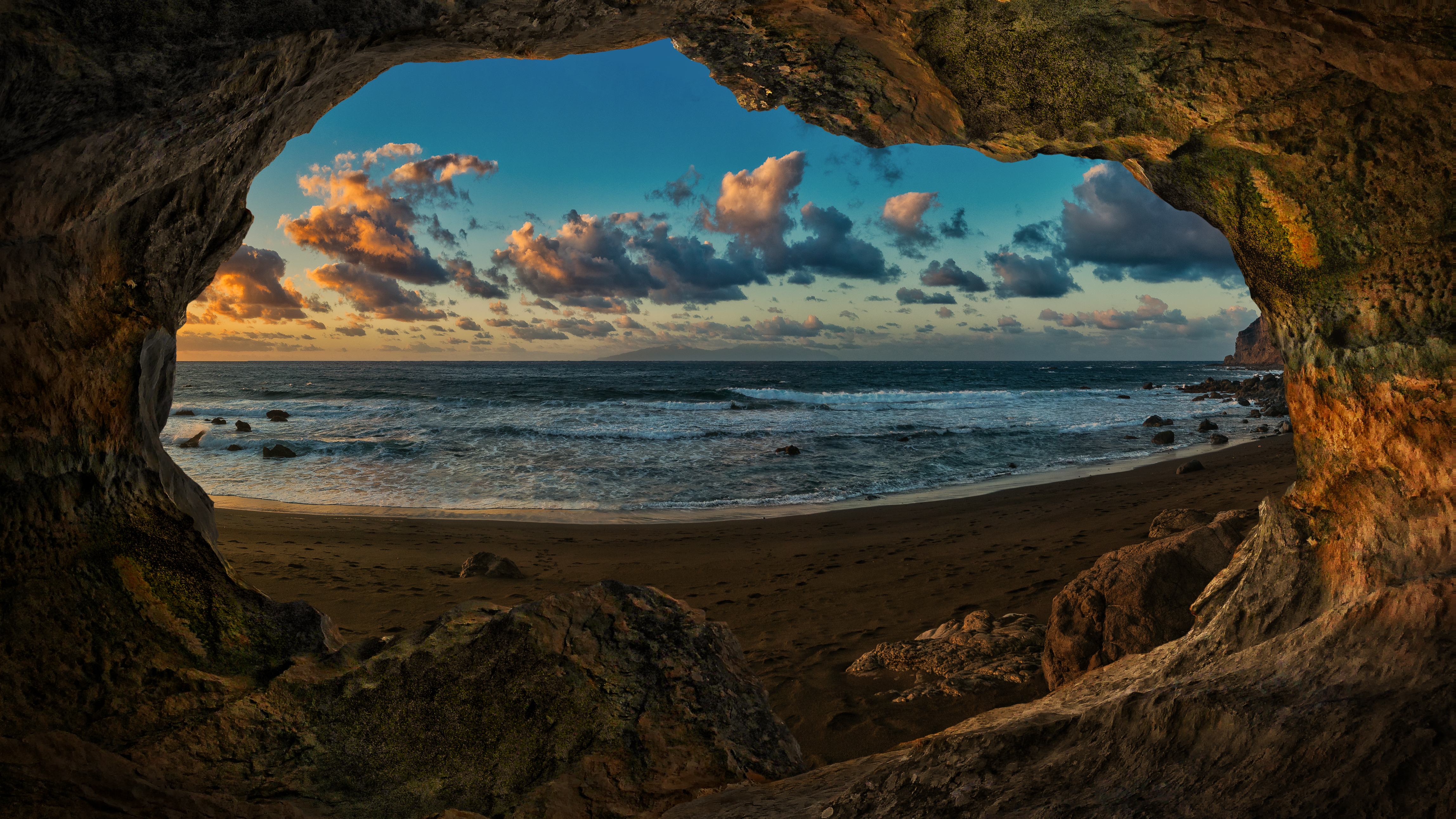 earth, cave, canary islands, caves 8K