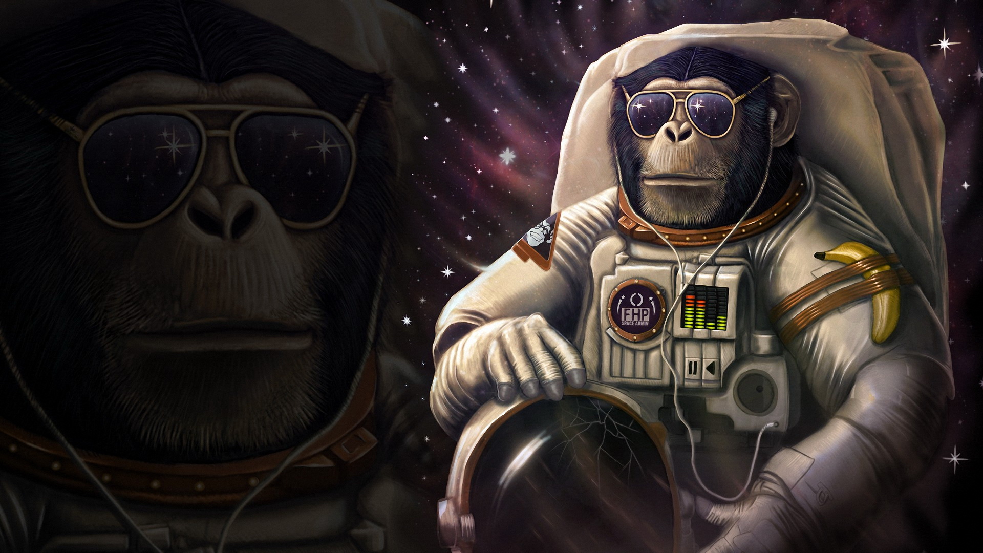 669179 скачать обои научная фантастика, астронавт, шимпанзе - заставки и картинки бесплатно
