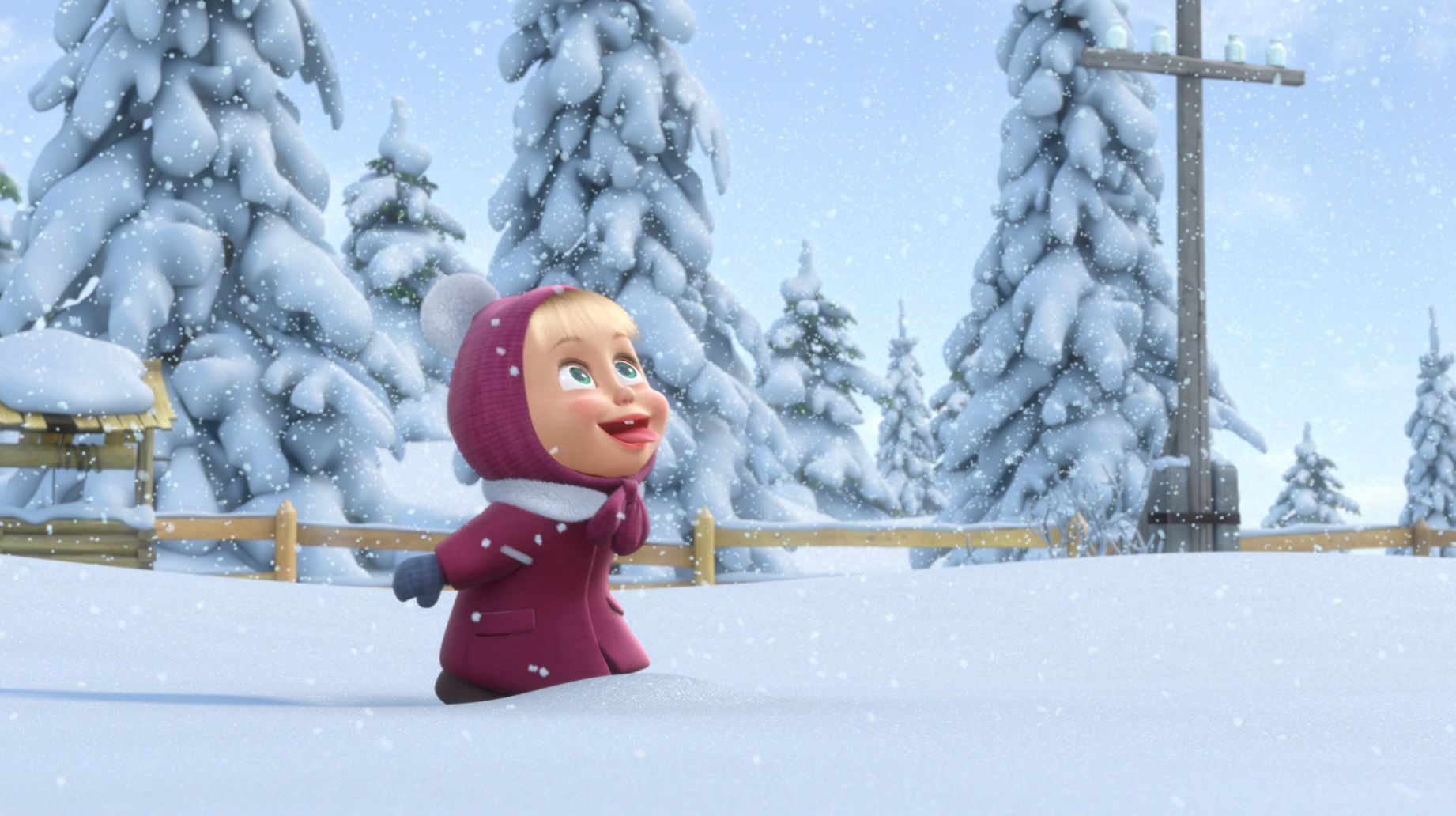 Download mobile wallpaper Winter, Snow, Children, Cartoon for free.