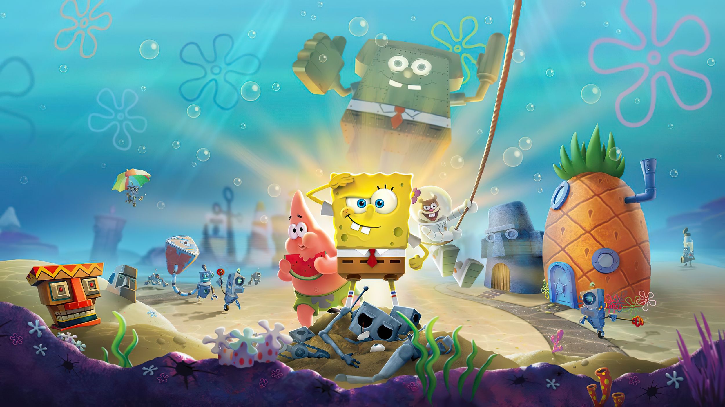 Игра спанч боб большие. Spongebob Squarepants: Battle for Bikini bottom - rehydrated. Spongebob Squarepants игра 2020. Спанч Боб игра на ps4. Спанч Боб бикини Боттом игра.