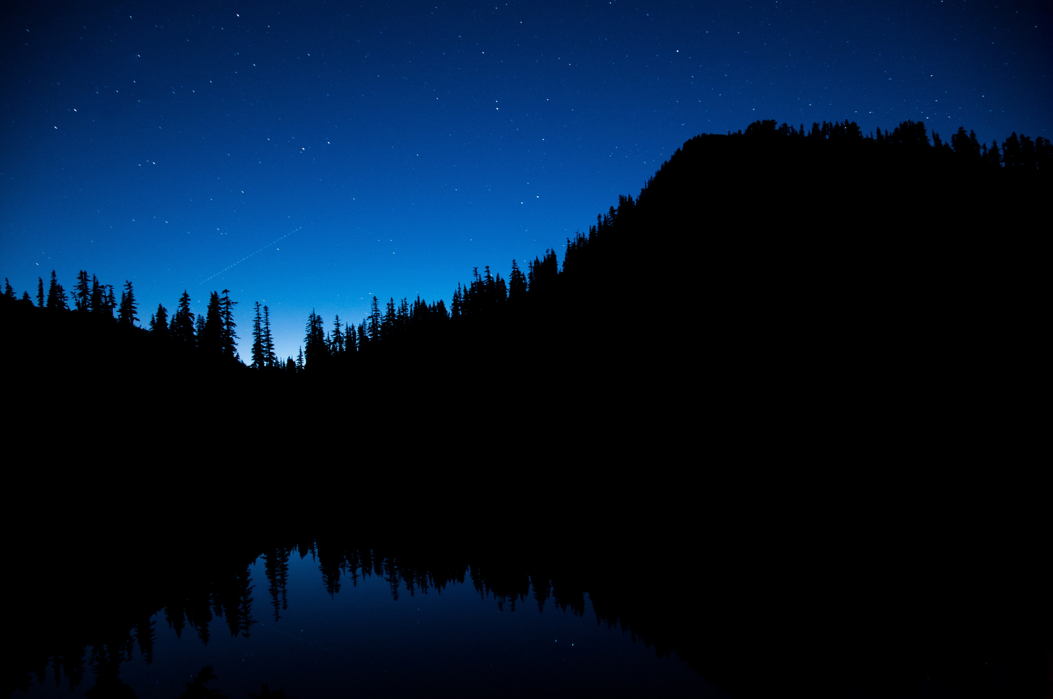 104626 Hintergrundbild herunterladen bäume, dunkel, sternenhimmel, nachthimmel - Bildschirmschoner und Bilder kostenlos