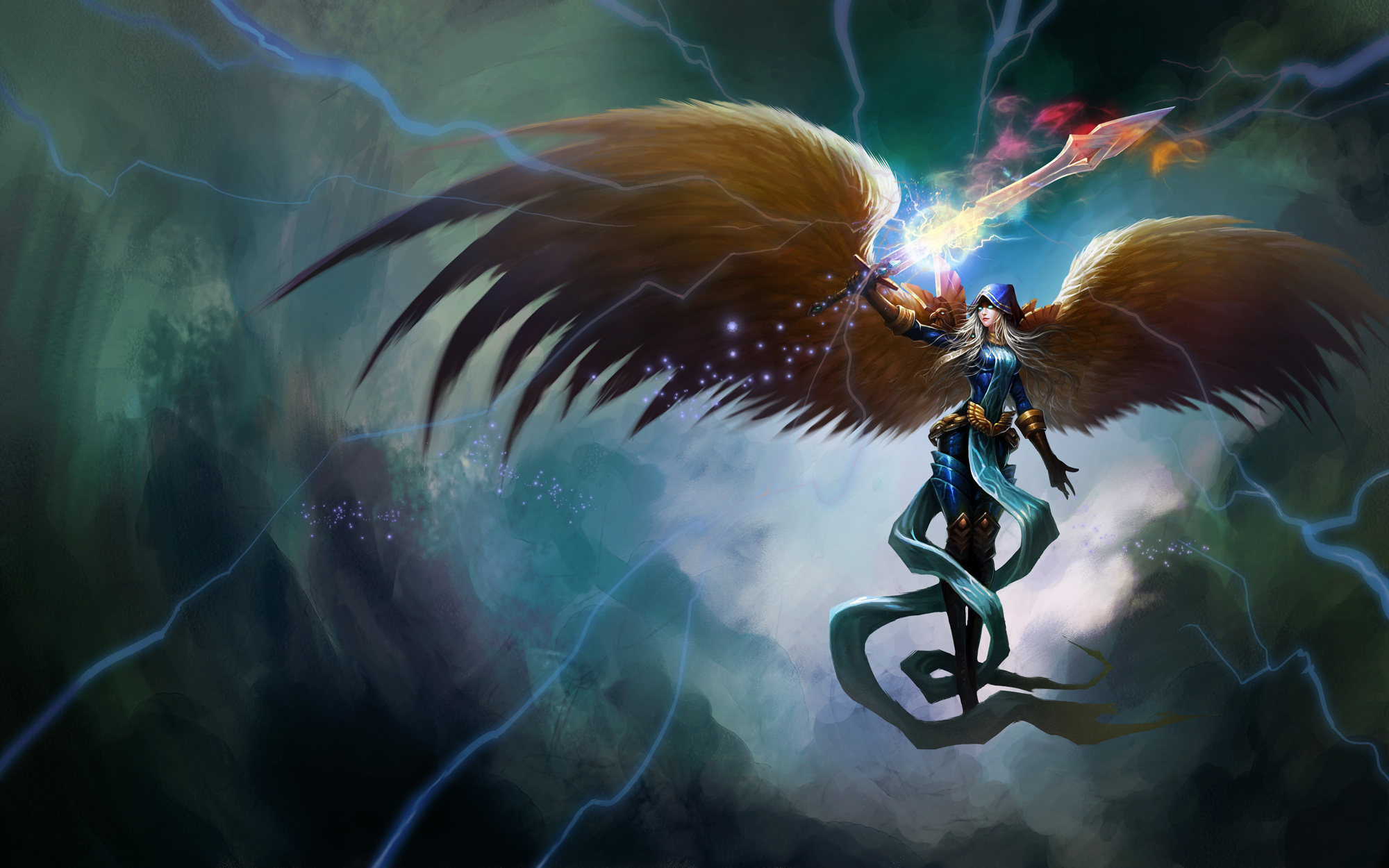 fantasy, angel warrior, kayle (league of legends)