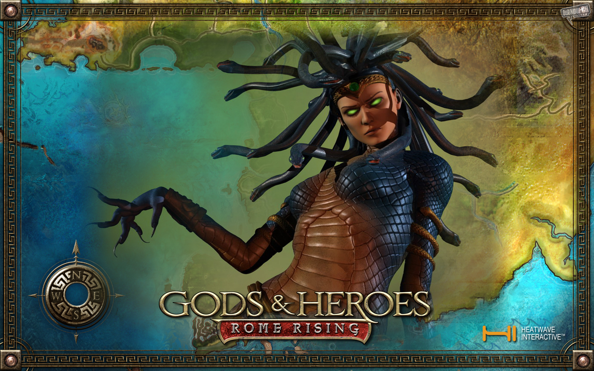Mobile wallpaper video game, gods & heroes: rome rising, gods, medusa
