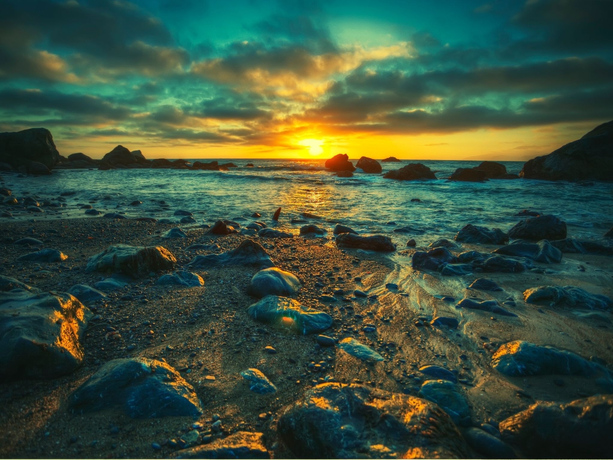 sun, nature, color, sunset, stones, colors wallpapers for tablet