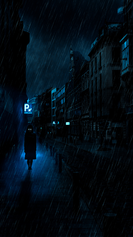 Download mobile wallpaper Anime, Rain, Dark, Original for free.