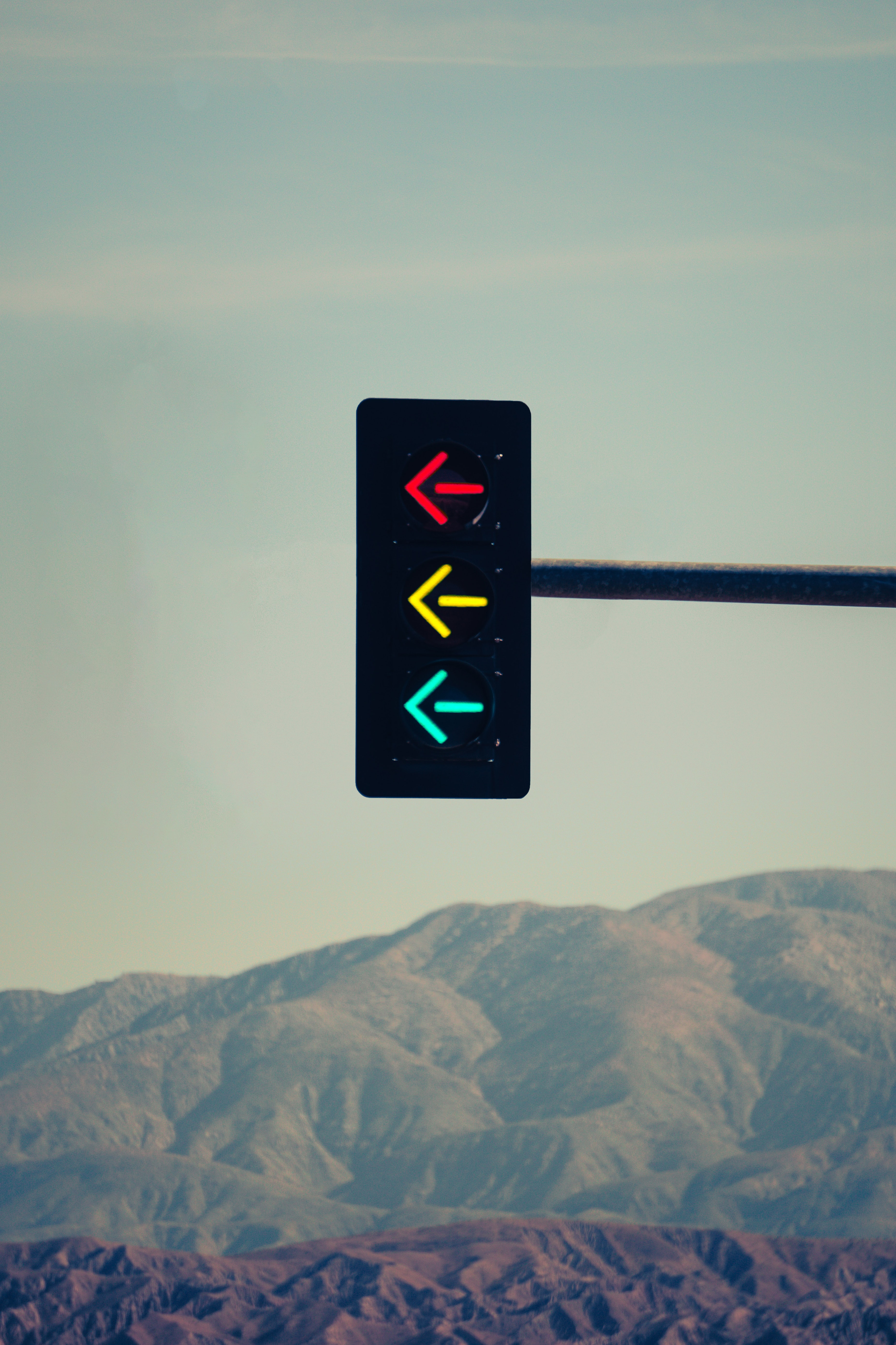 miscellaneous, traffic light, mountains, arrow, miscellanea, relief