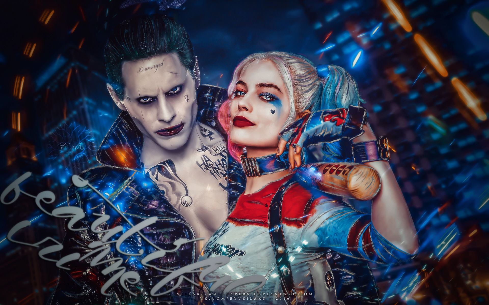 joker, harley quinn, movie, margot robbie, suicide squad, jared leto, two toned hair HD wallpaper