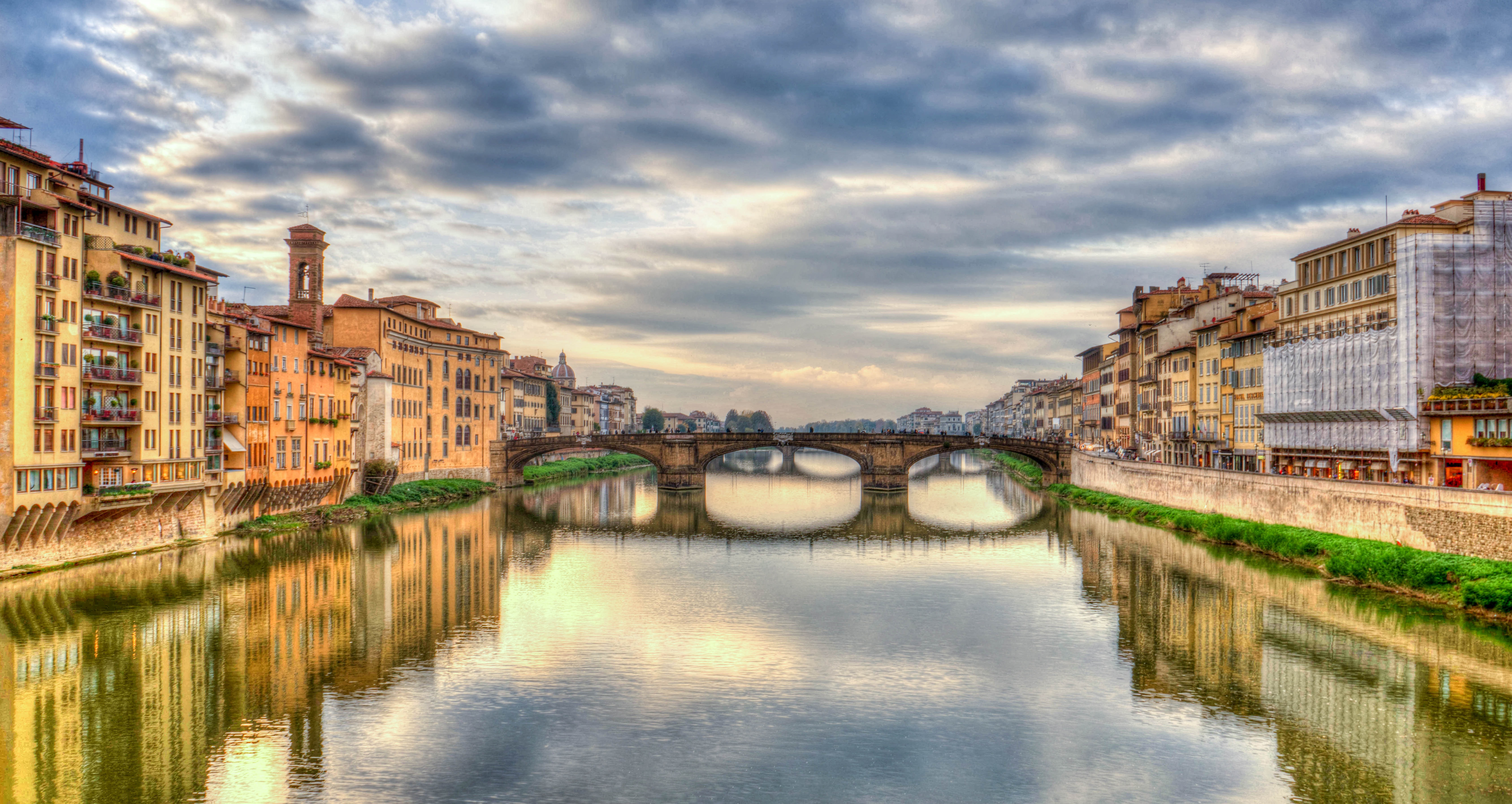 Free download wallpaper Rivers, Bridge, Florence, Cities, Hdr, Italy on your PC desktop
