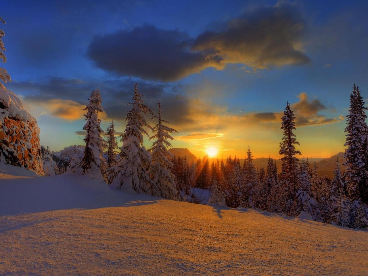 Скачать картинку Пейзаж, Зима, Природа в телефон бесплатно.