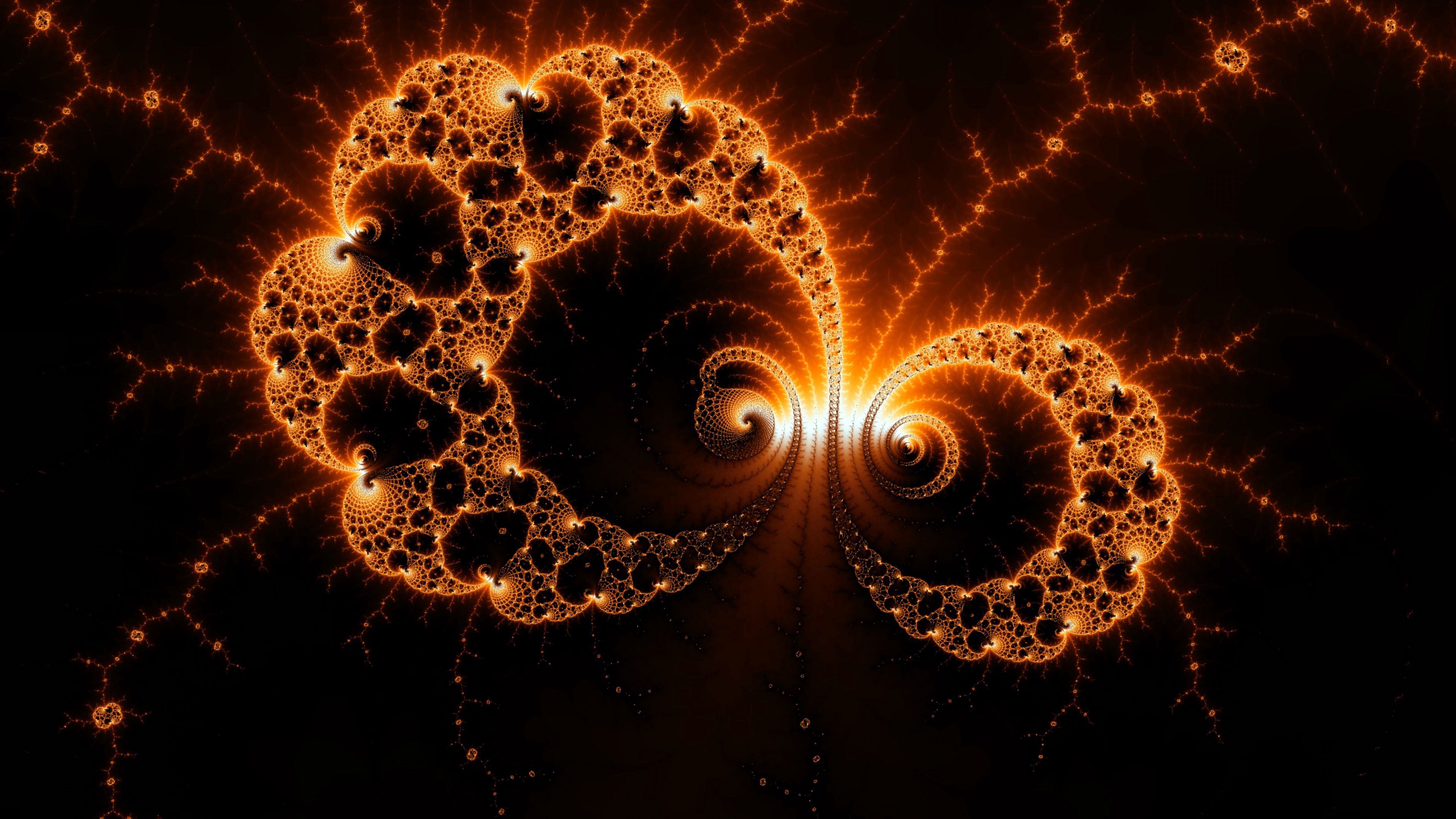 swirling, glow, abstract, fractal, confused, intricate, involute 4K