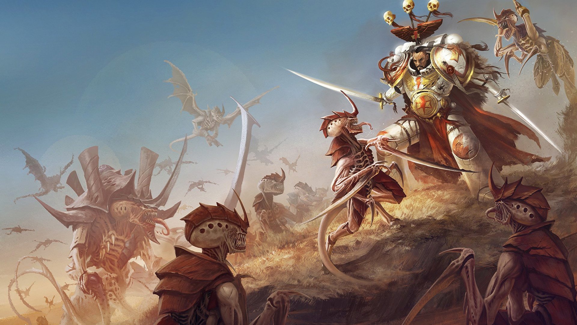 Download mobile wallpaper Warhammer, Warrior, Creature, Creepy, Sword, Warhammer 40K, Video Game, Space Marine for free.