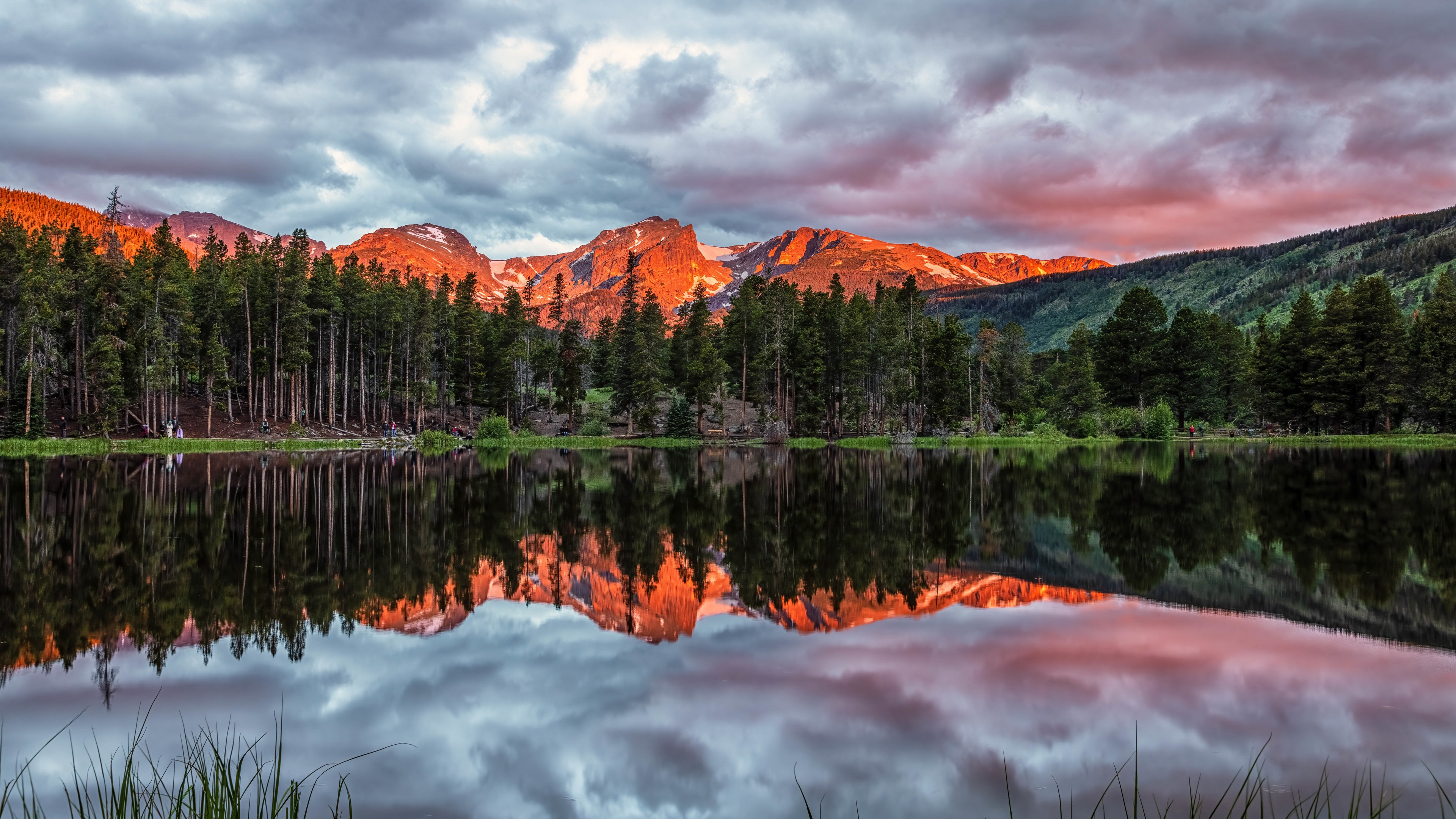 rocky mountains, earth, reflection for android