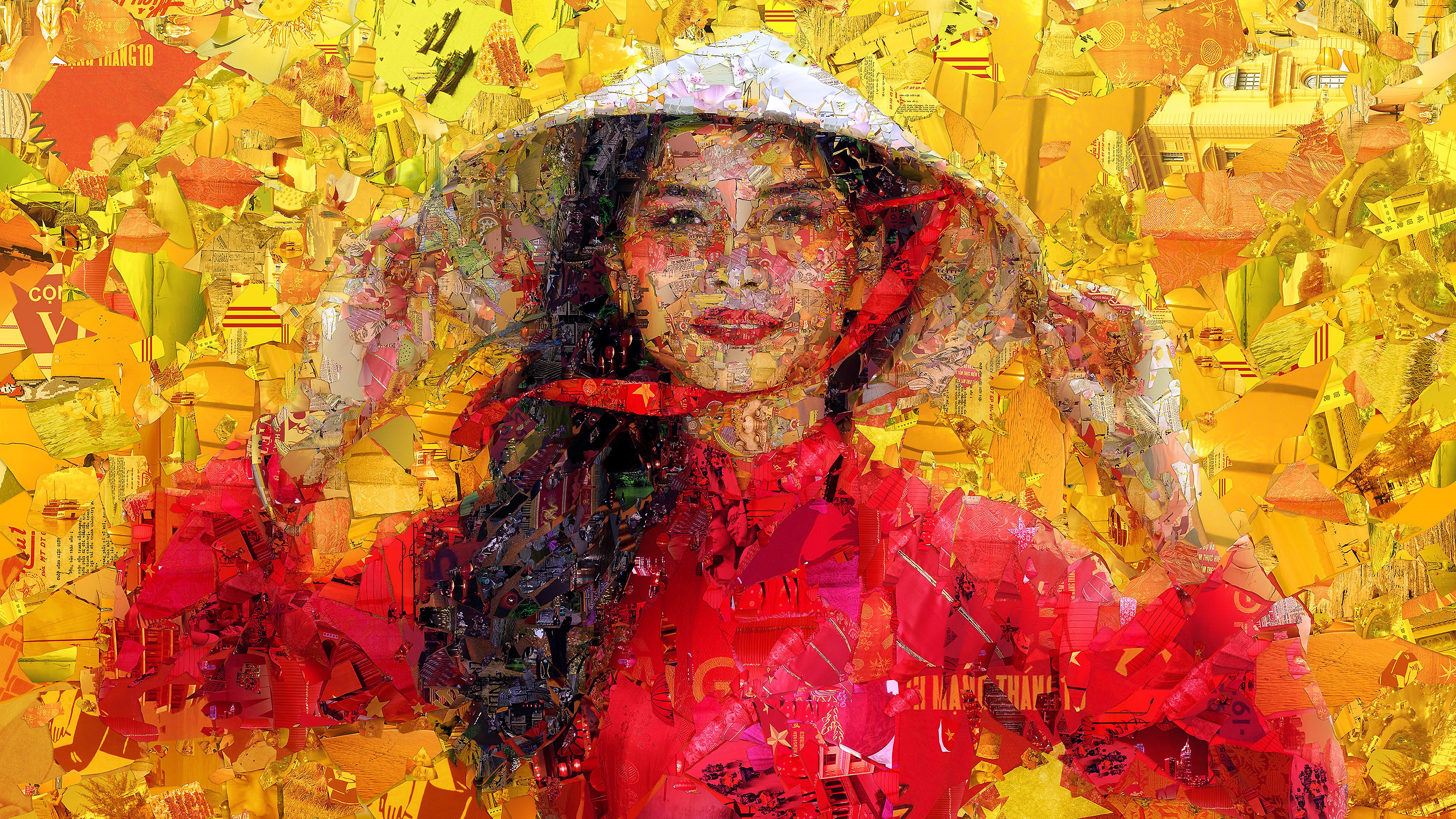 Download mobile wallpaper Artistic, Mosaic, Women, Asian for free.