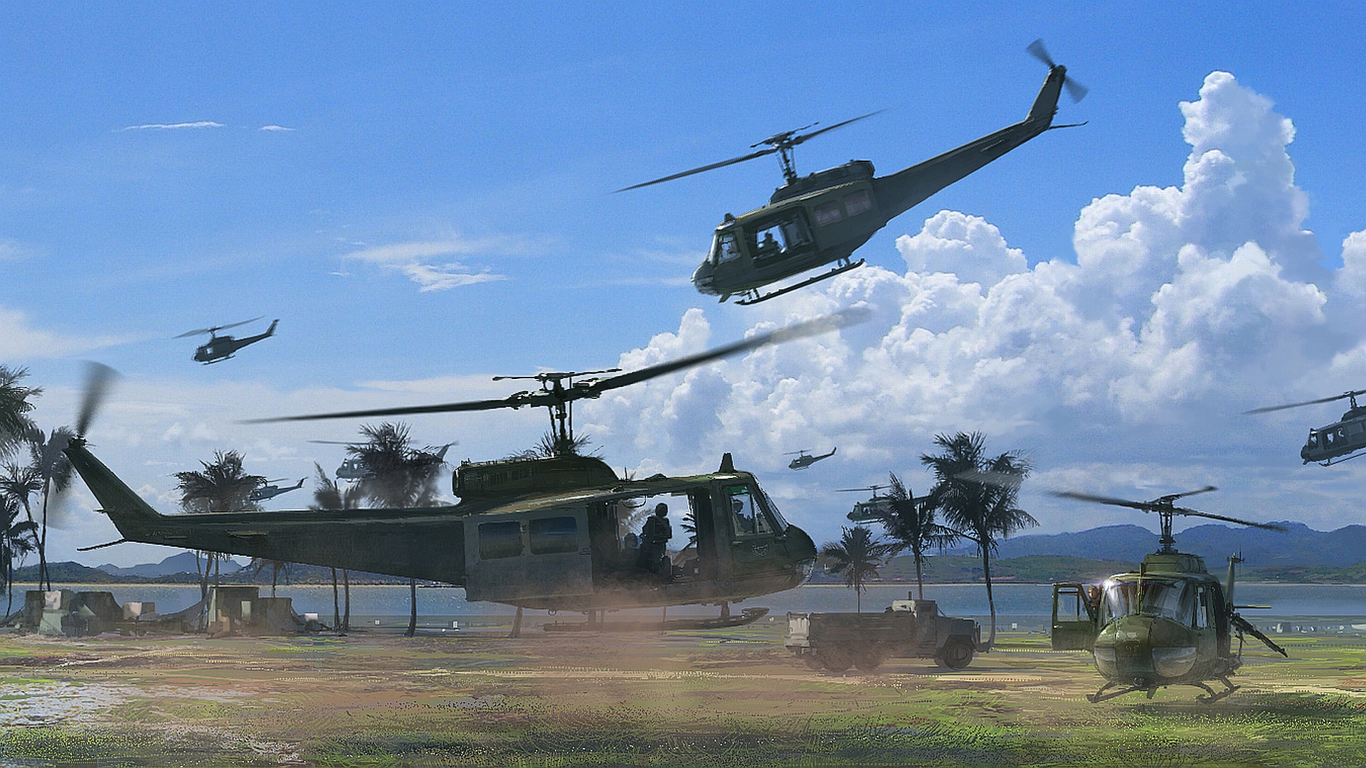 Военный вертолёт Вьетнам арт