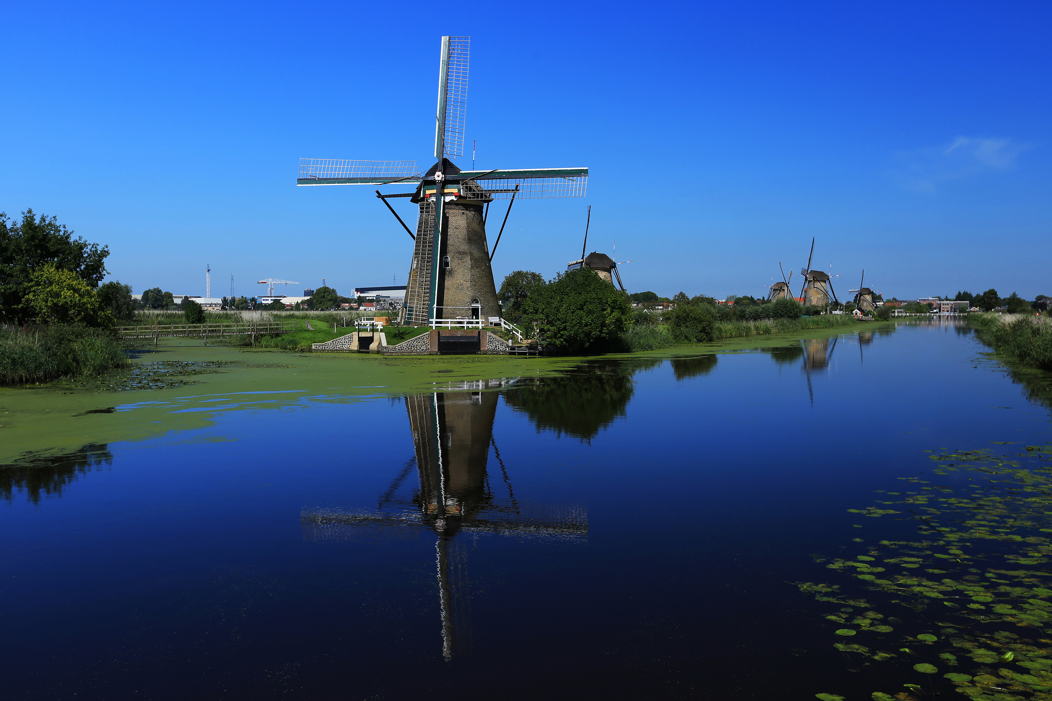 757957 скачать картинку мельница, нидерланды, сделано человеком, ветряная мельница, отражение, река - обои и заставки бесплатно