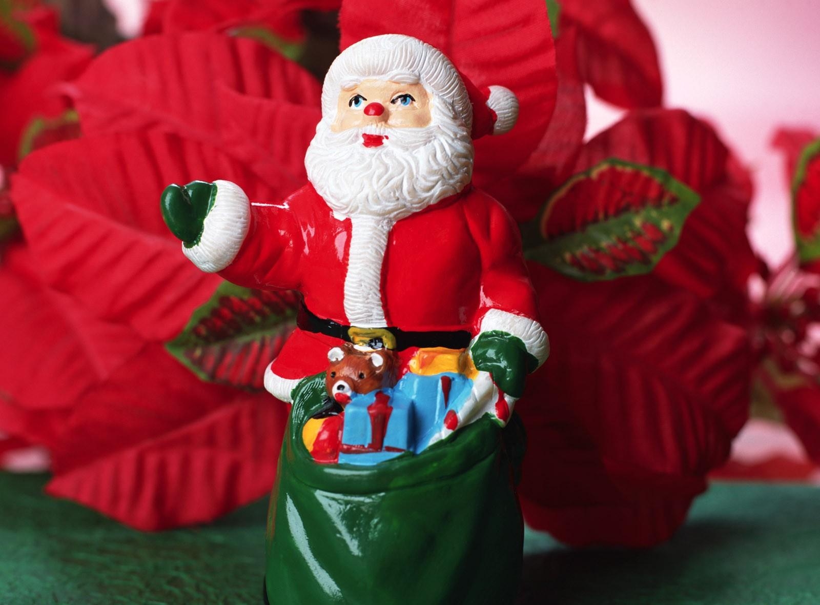 Handy-Wallpaper Spielzeug, Tasche, Sack, Blumen, Feiertage, Weihnachtsmann, Weihnachten kostenlos herunterladen.