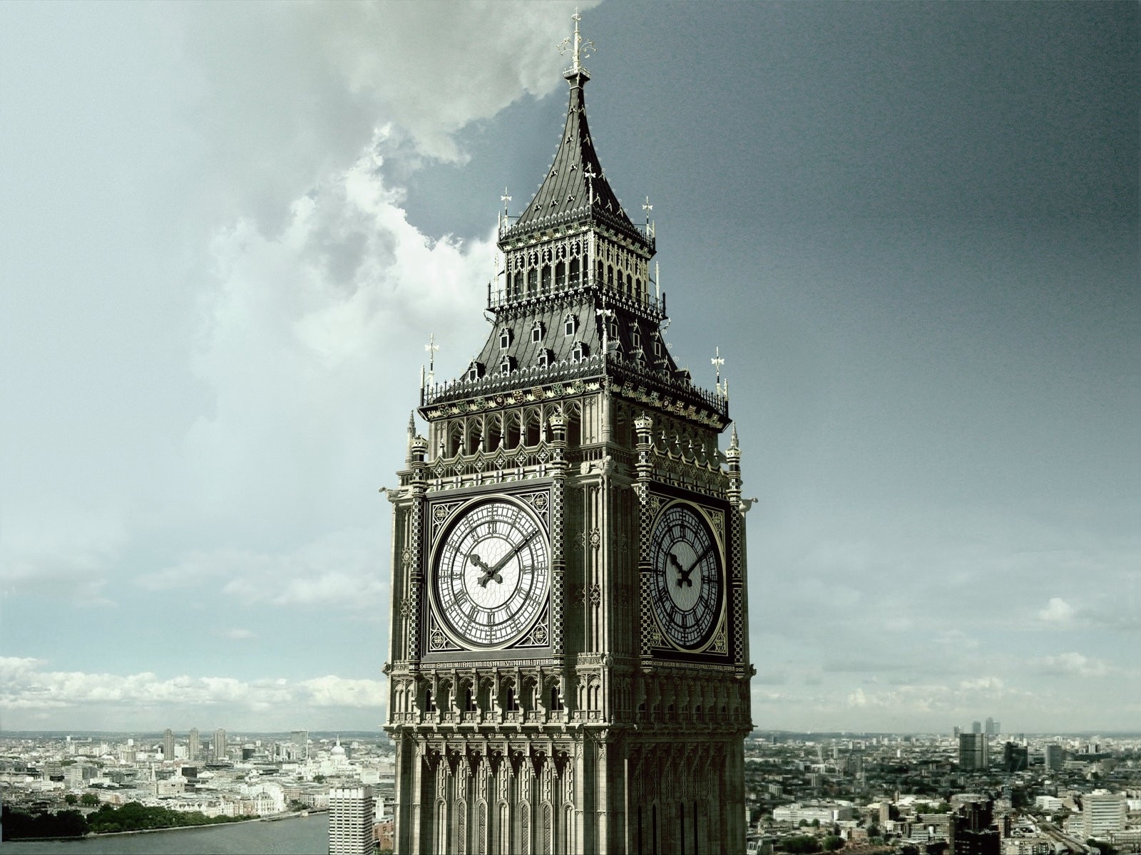 clock, london, architecture, big ben