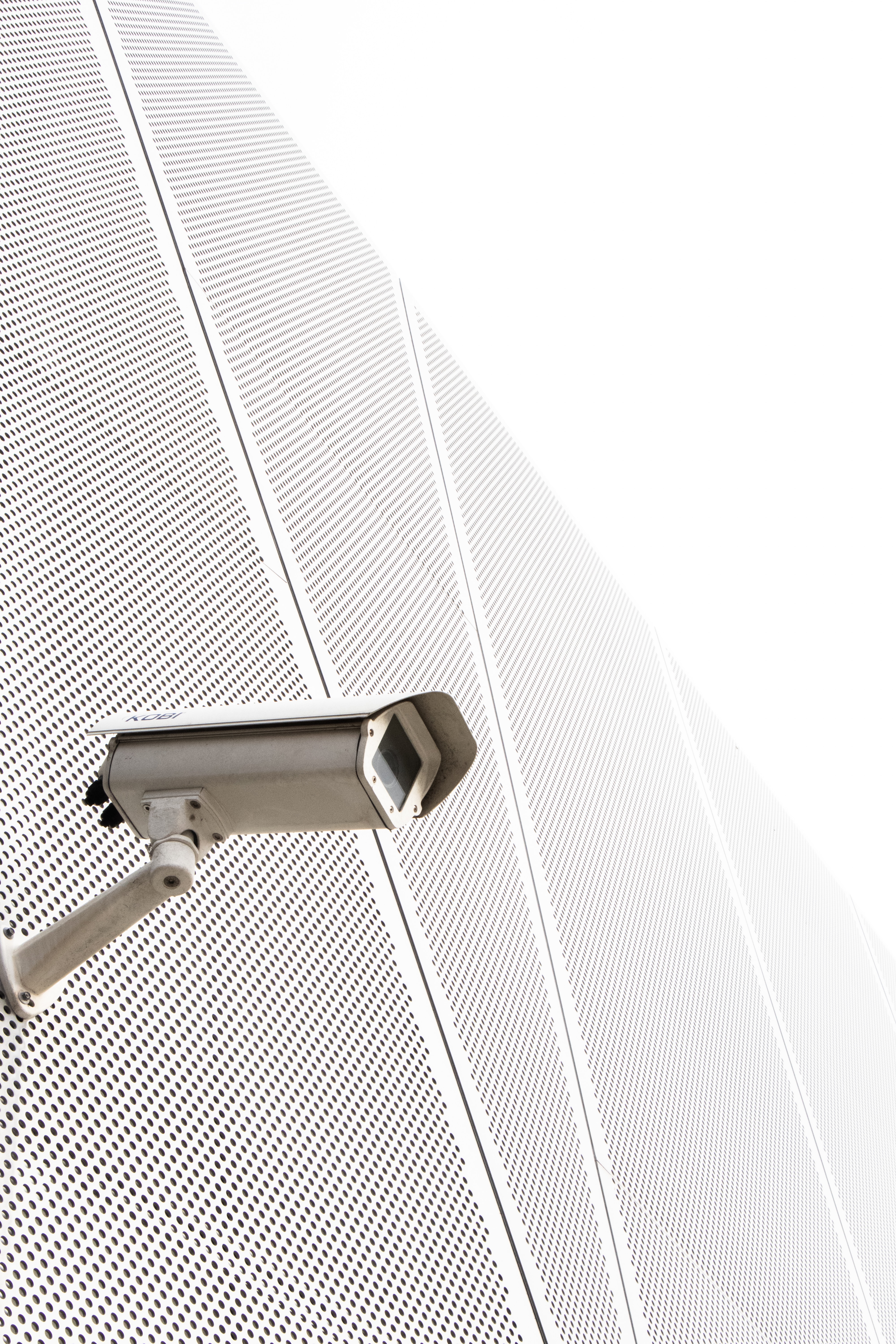 Download mobile wallpaper Surveillance Camera, Building, Technologies, Camera, Minimalism, Technology for free.