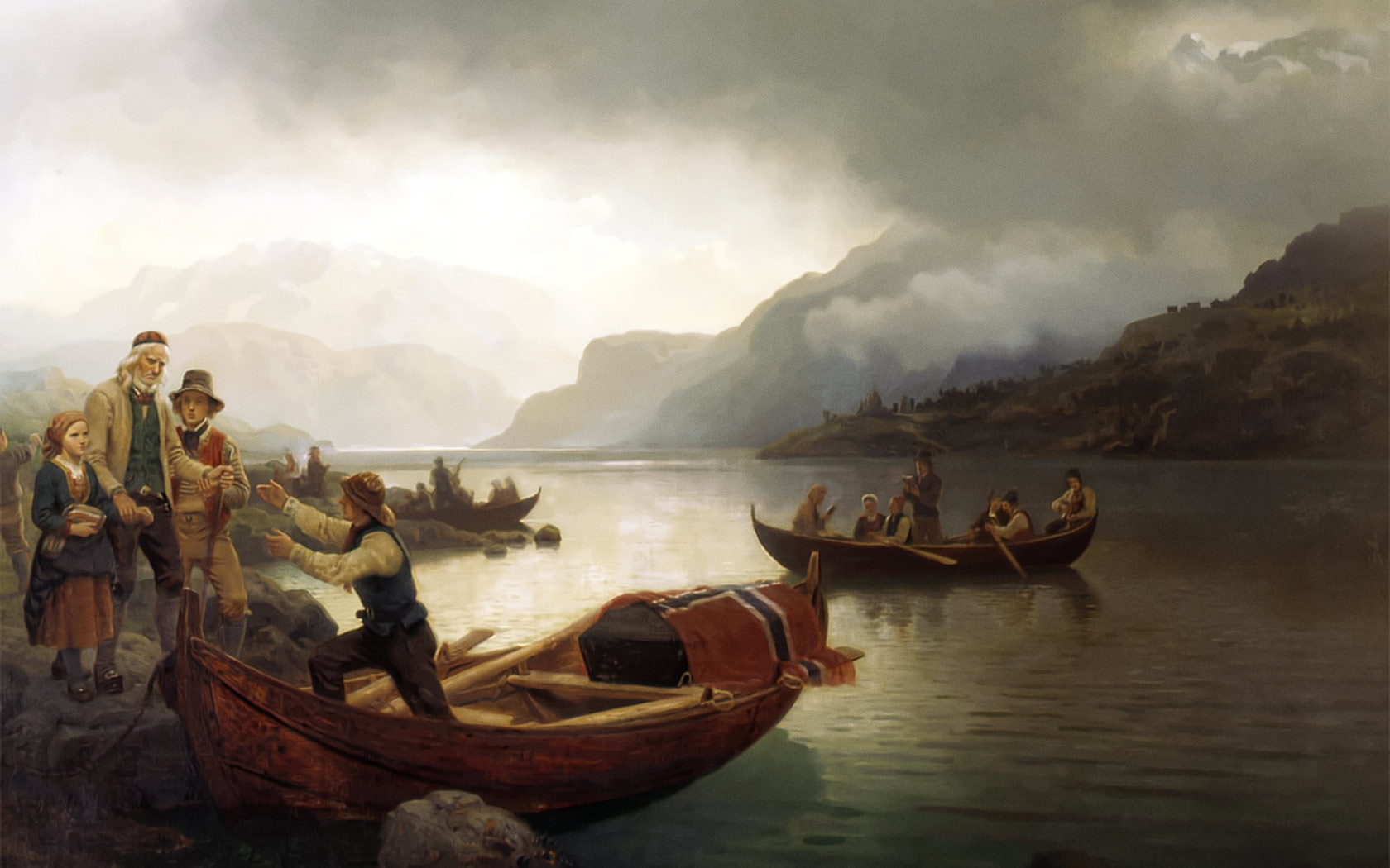 160748 Hintergrundbild herunterladen künstlerisch, malerei, norwegen - Bildschirmschoner und Bilder kostenlos
