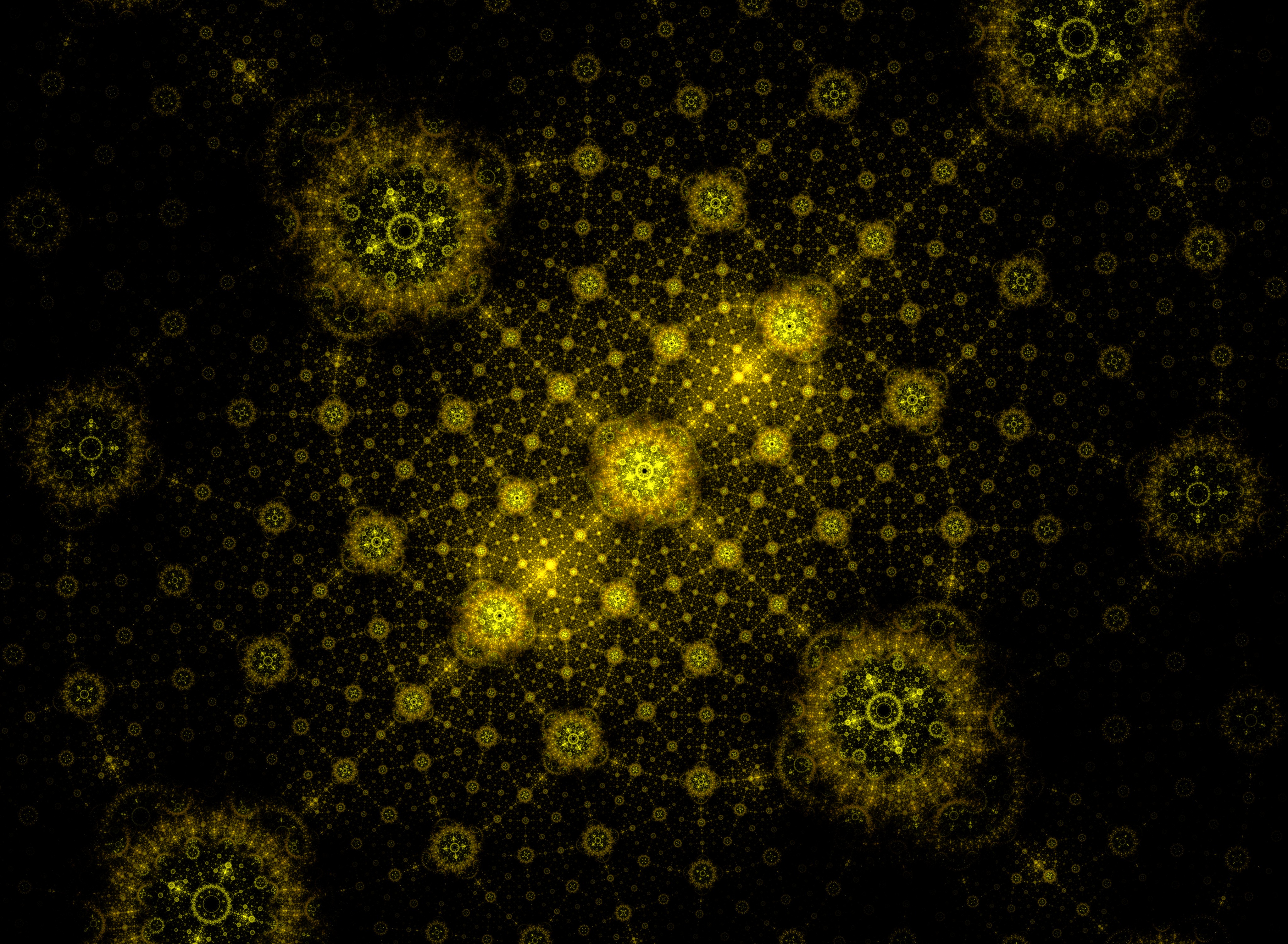 yellow, intricate, confused, abstract, pattern, fractal HD wallpaper