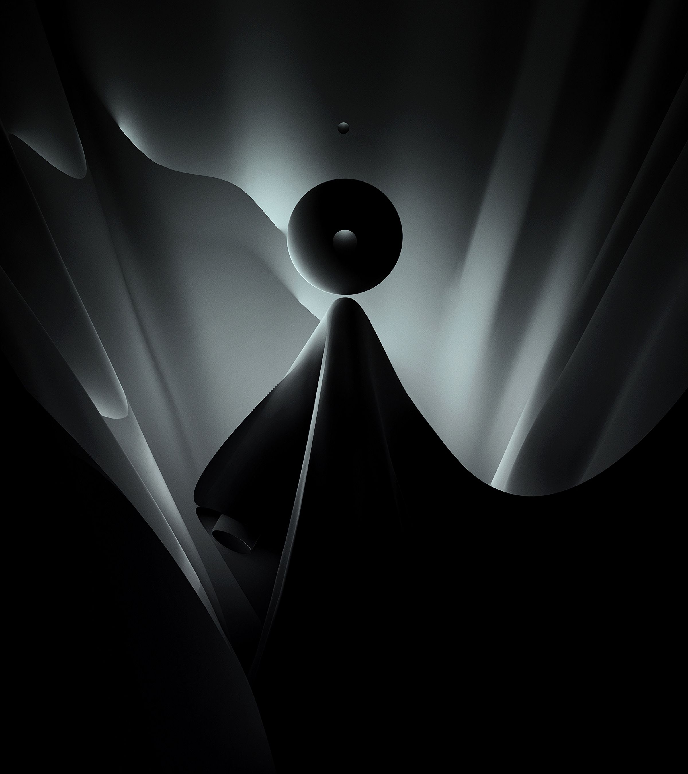 black, forms, dark, form, ball, folds, pleating 1080p