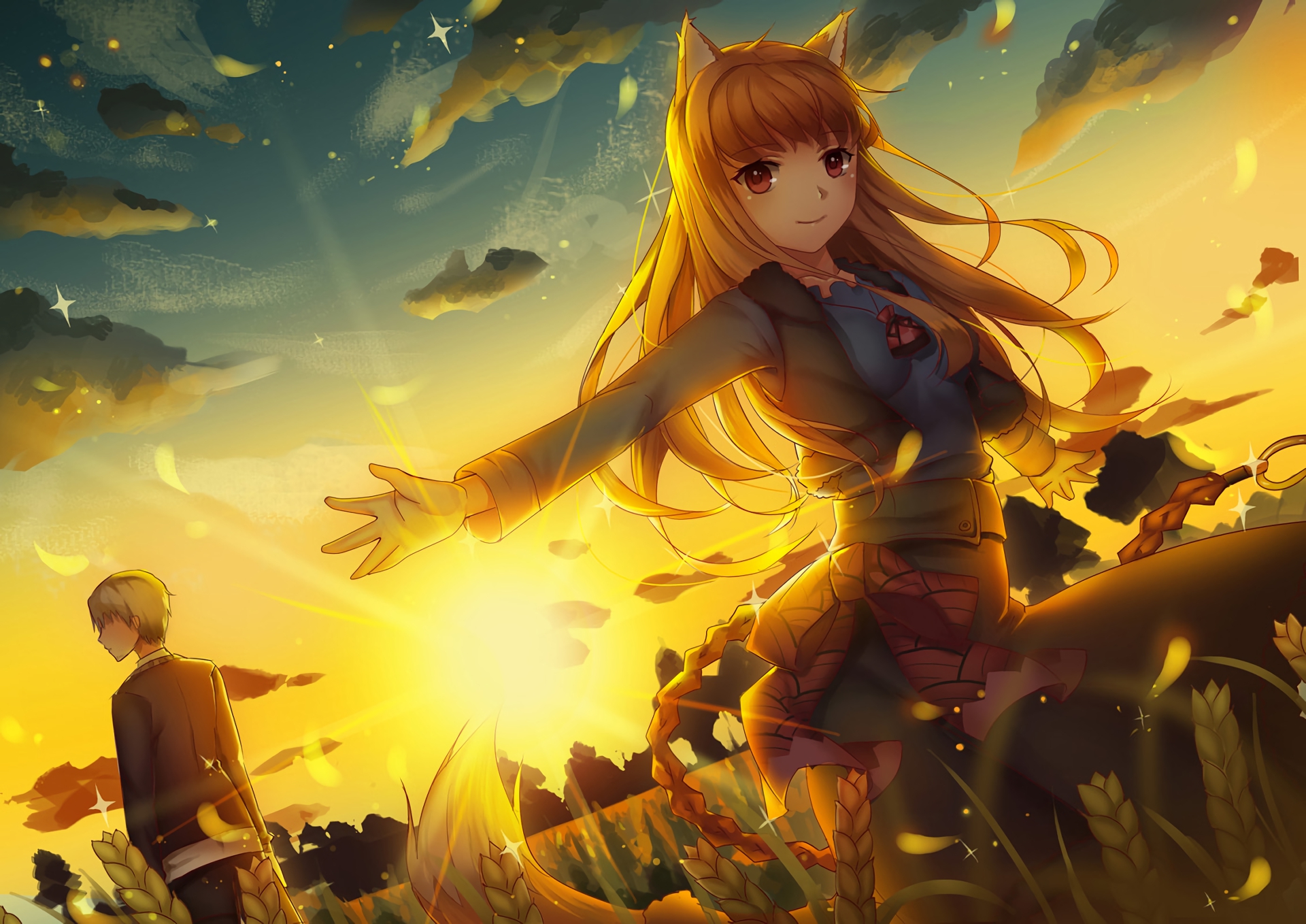 spice and wolf, anime, holo (spice & wolf), kraft lawrence